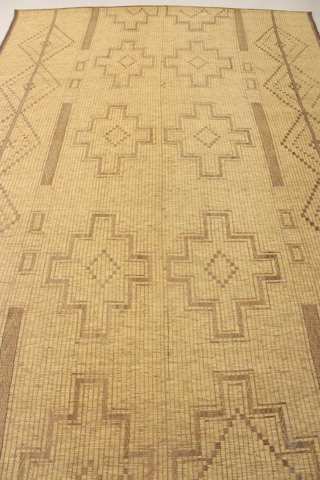 20th Century Vintage African Mauritanian Tuareg mat in camel - 9.7x14feet / 297x425cm