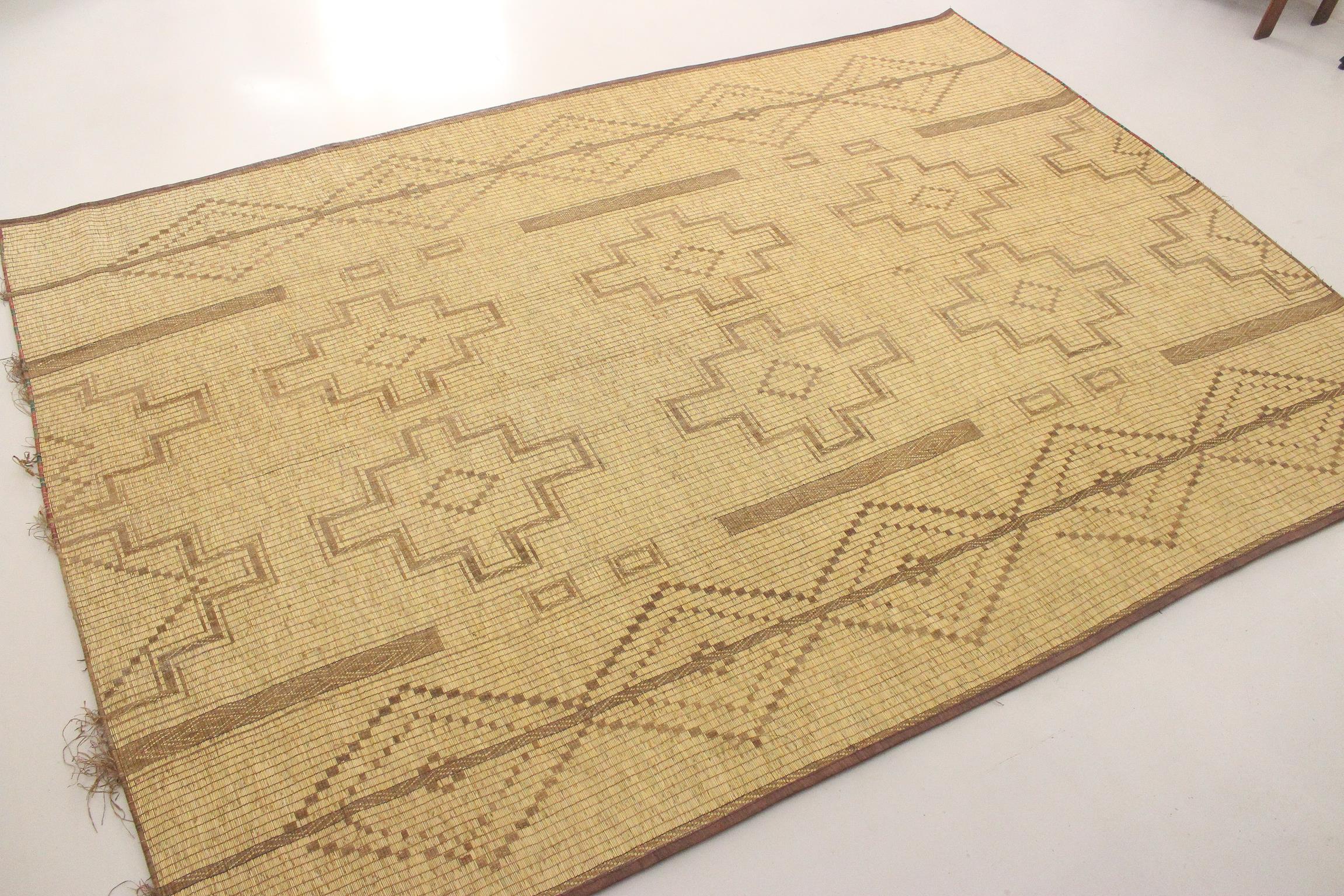 Vintage African Mauritanian Tuareg mat in camel - 9.7x14feet / 297x425cm 2