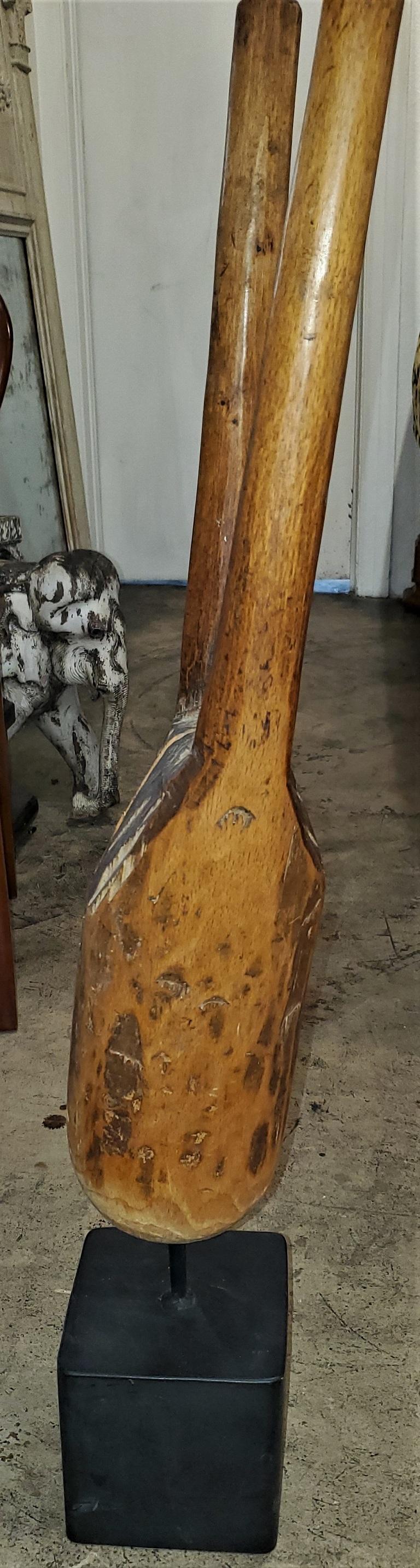 Vintage African Mounted Wooden Sculpture For Sale 2