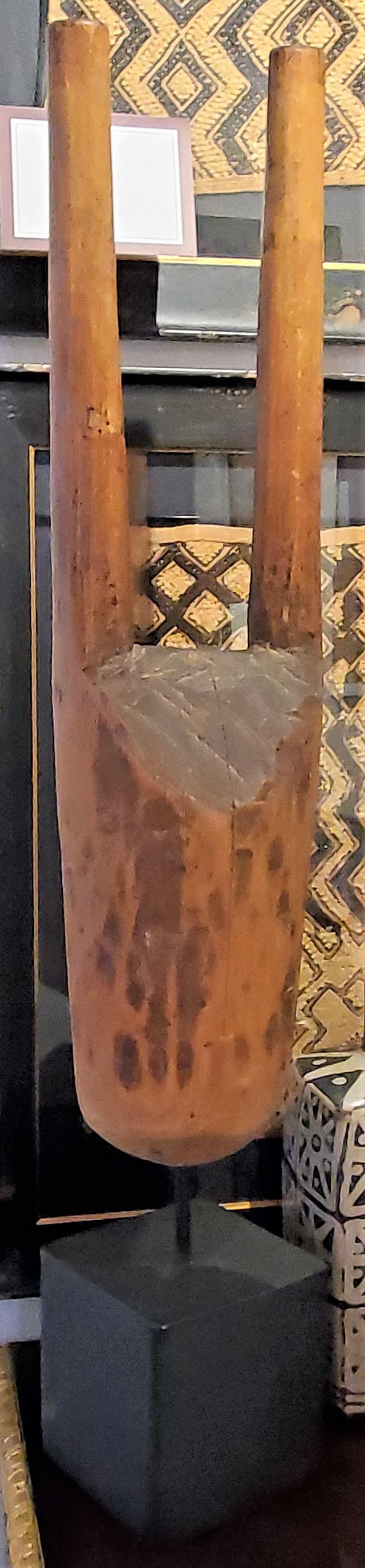 Vintage African Mounted Wooden Sculpture For Sale at 1stDibs