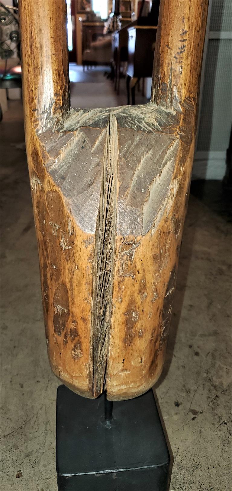 Vintage African Mounted Wooden Sculpture For Sale at 1stDibs