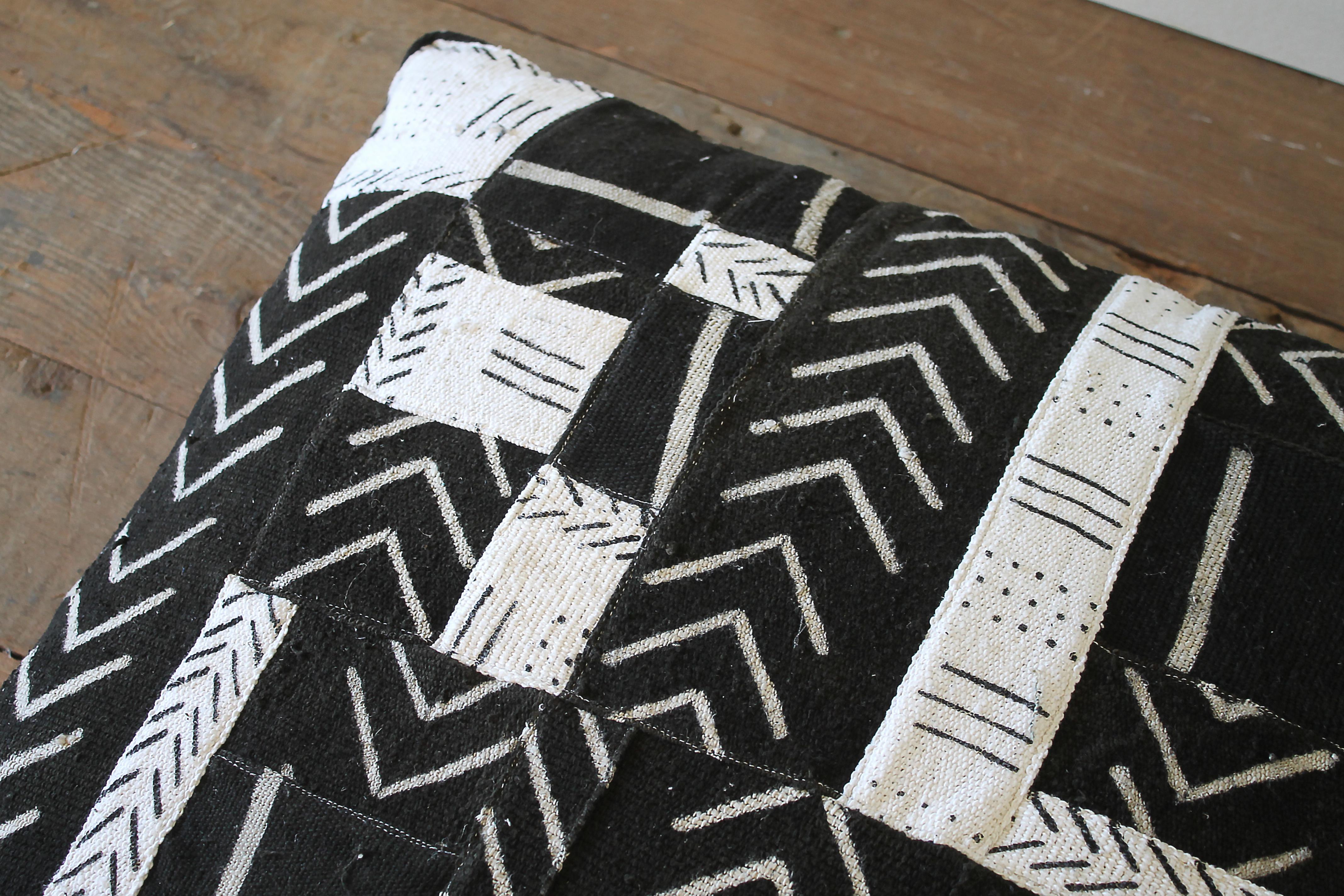 Cotton Vintage African Mud Cloth Floor Pillow Pet Bed by Full Bloom Cottage