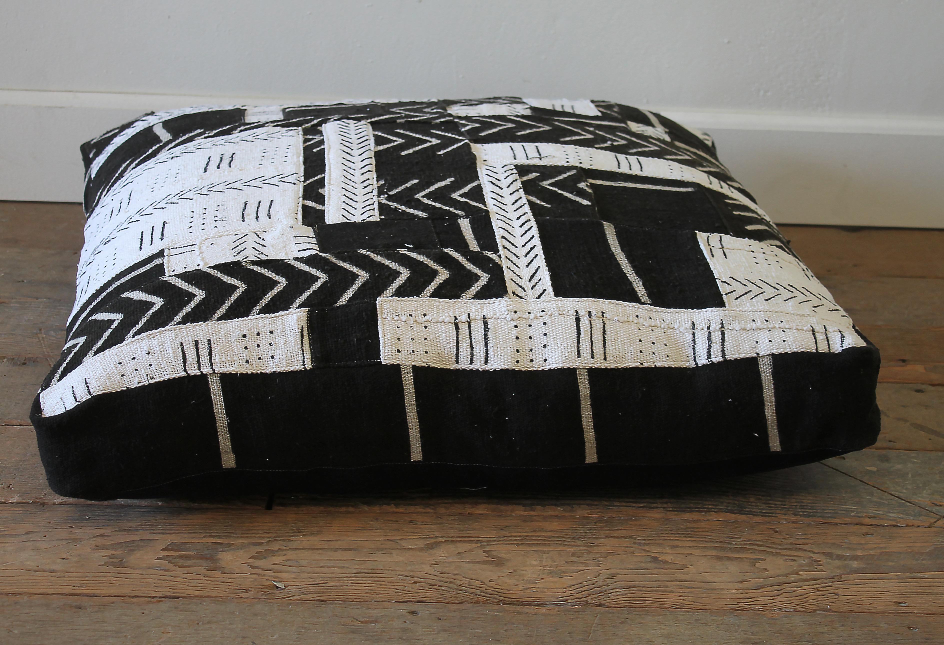 Vintage African Mud Cloth Floor Pillow Pet Bed by Full Bloom Cottage 1