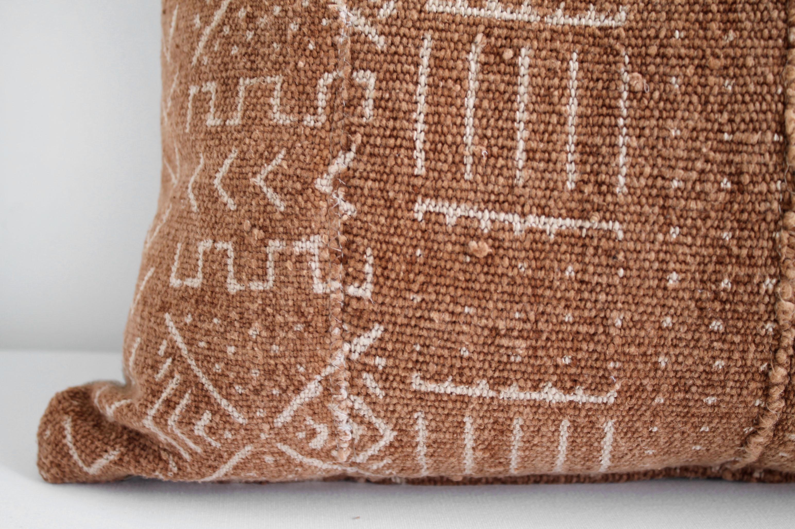 Contemporary Vintage African Mud Cloth Lumbar Pillow from Mali
