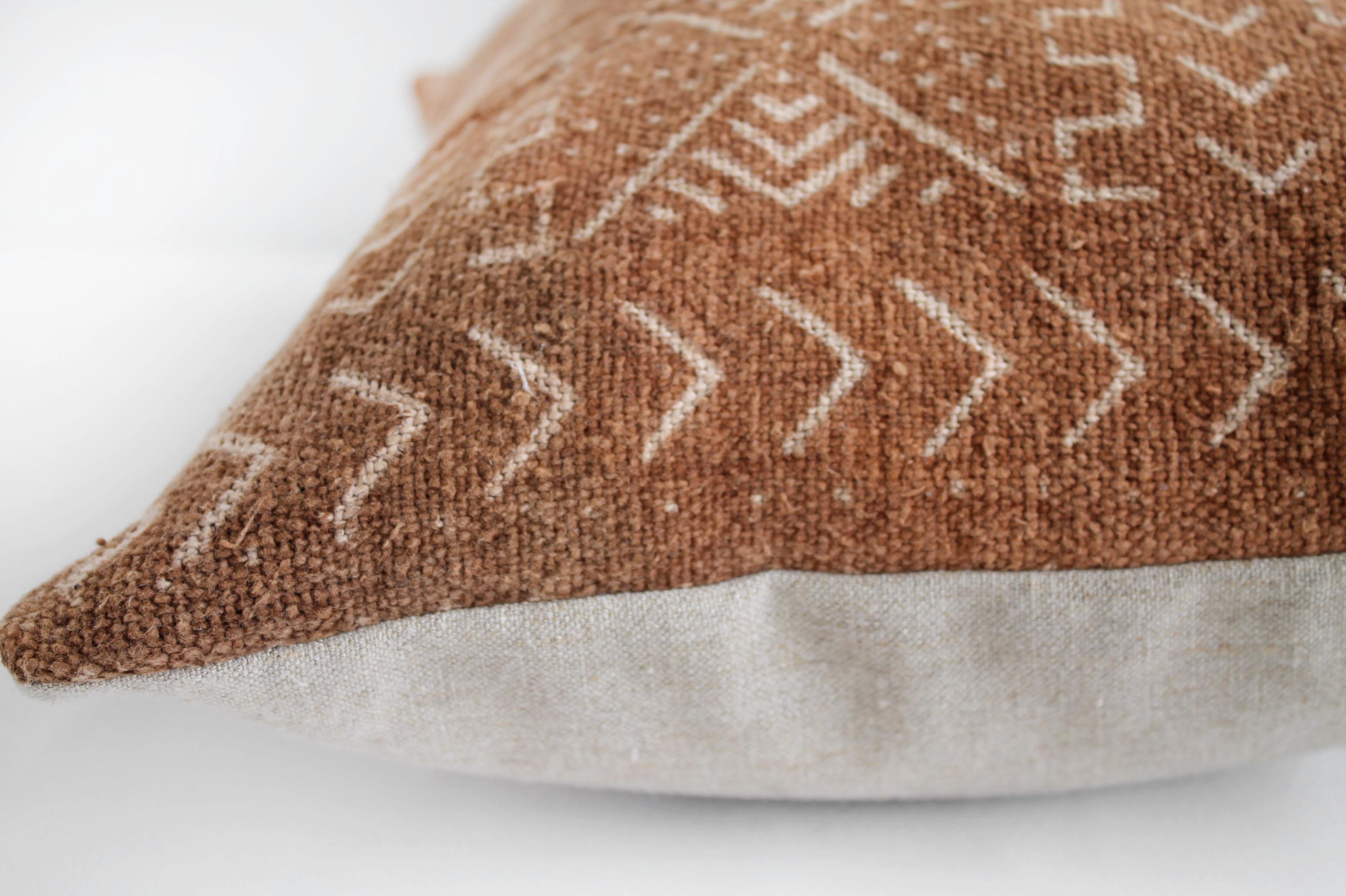Vintage African Mud Cloth Lumbar Pillow from Mali 1