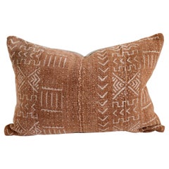 Vintage African Mud Cloth Lumbar Pillow from Mali