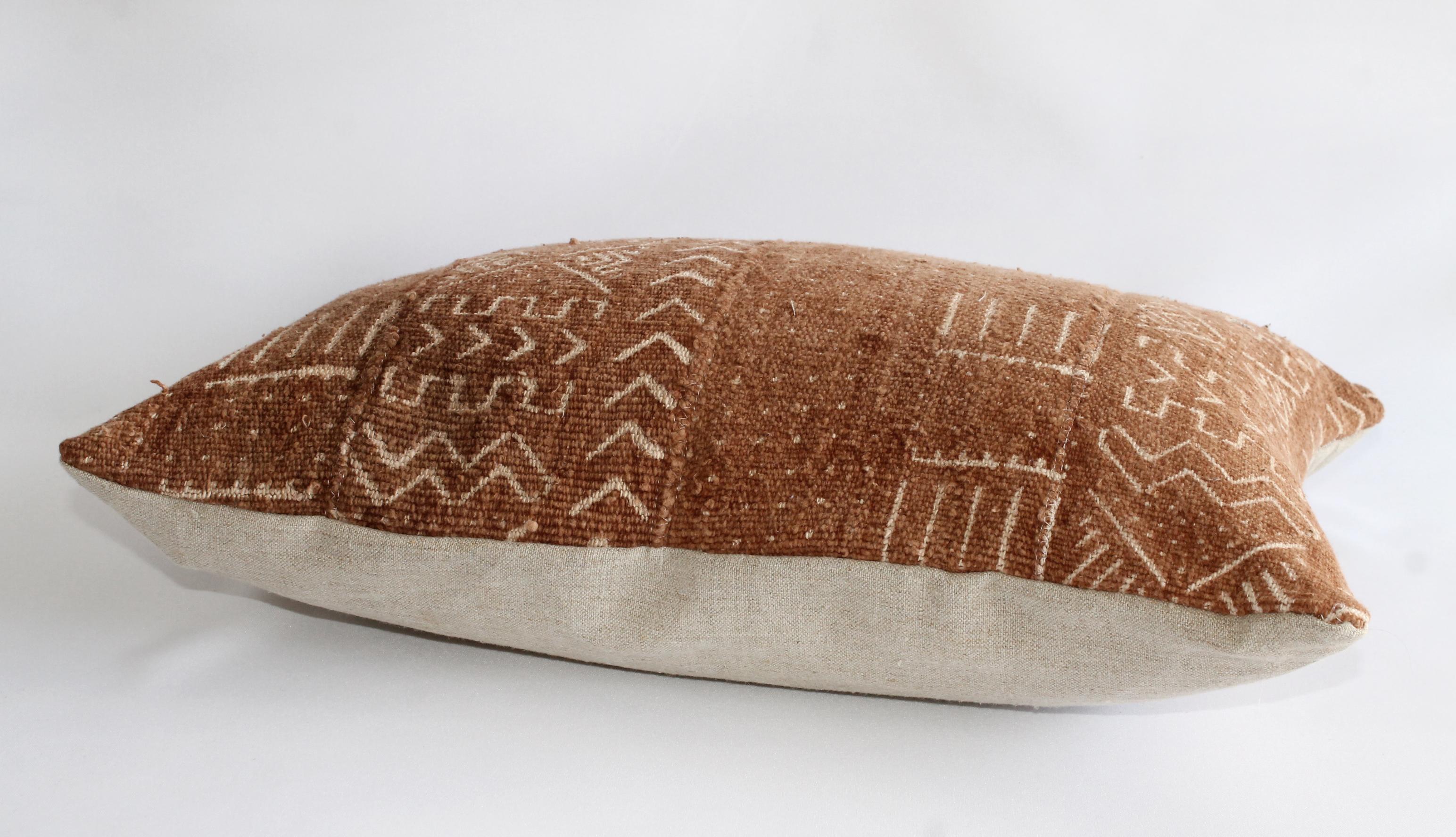 20th Century Vintage African Mudcloth Lumbar Pillow