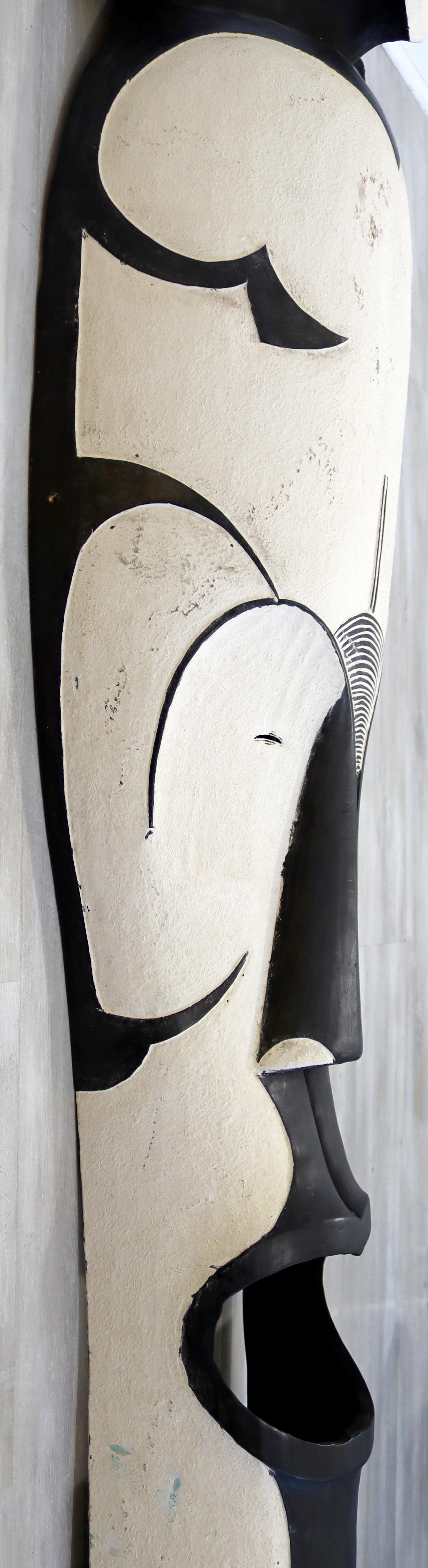 Gabonese Vintage African Large Wood Fang Mask from Gabon Wall Sculpture