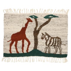 Used African Tapestry Wall Hanging with British Colonial Safari Style
