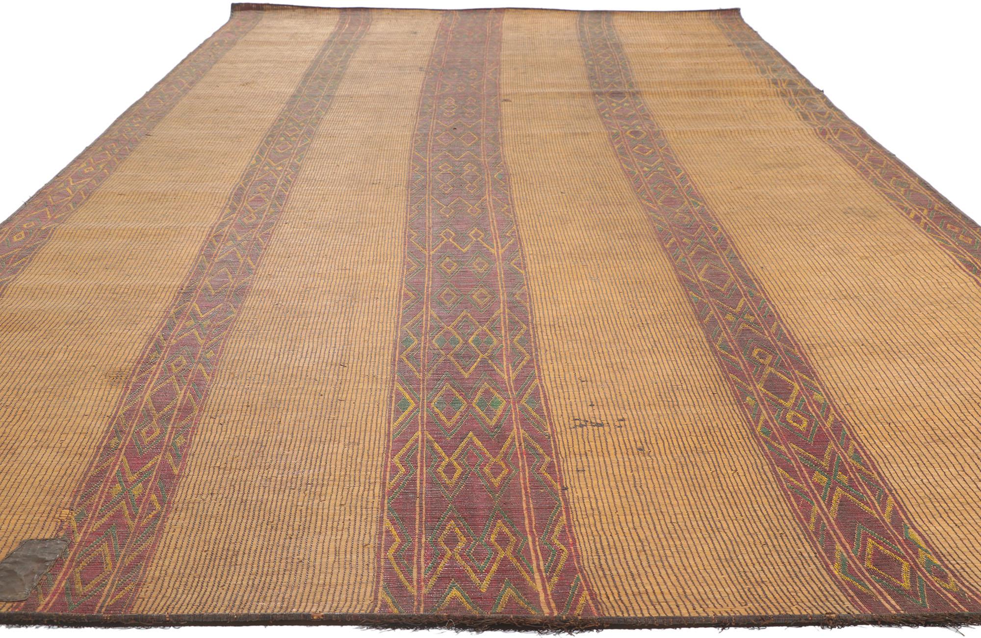 Vintage African Tuareg Mat In Distressed Condition For Sale In Dallas, TX