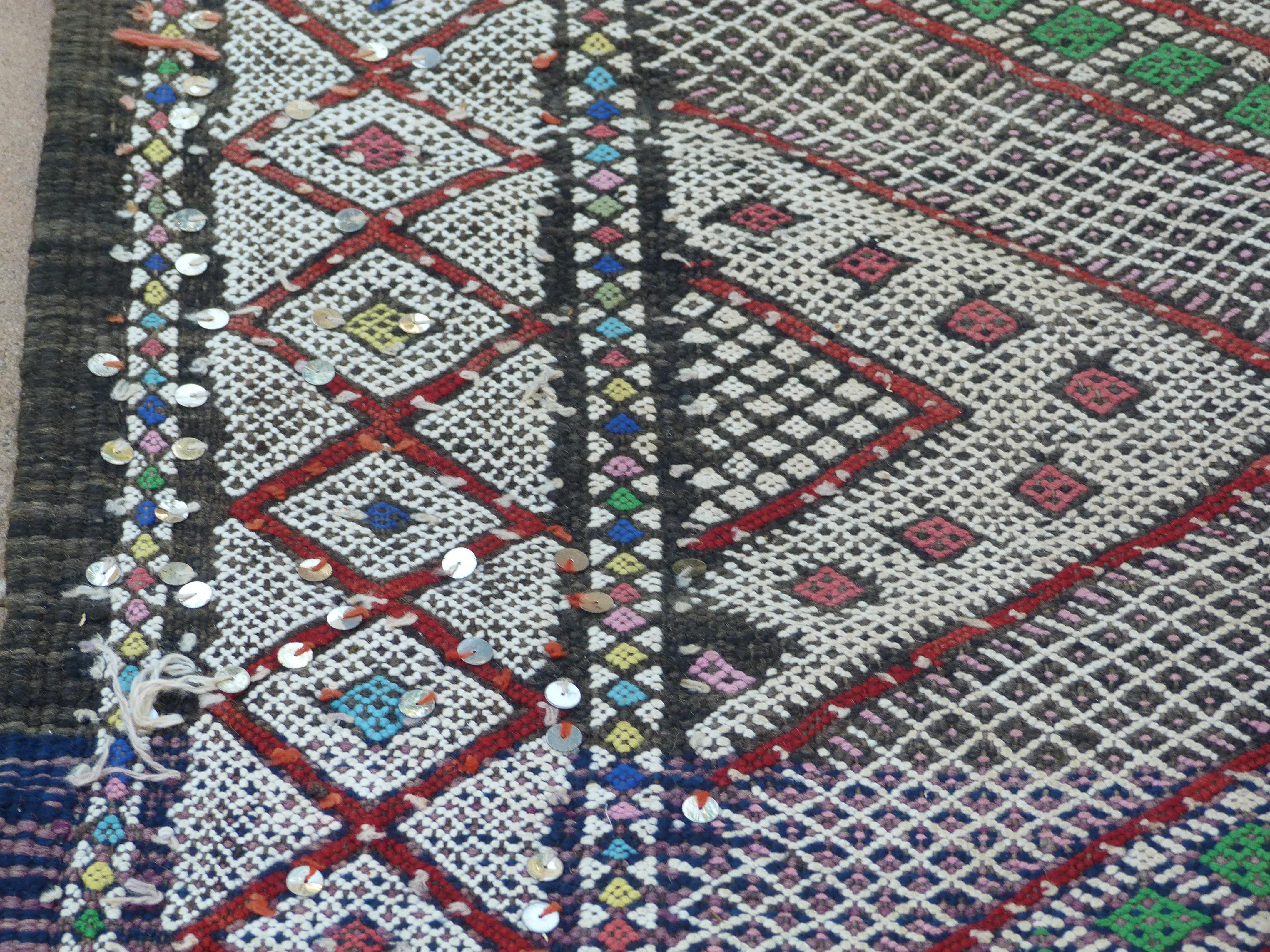 1960s Vintage Zemmour Moroccan Berber Rug Runner For Sale 8