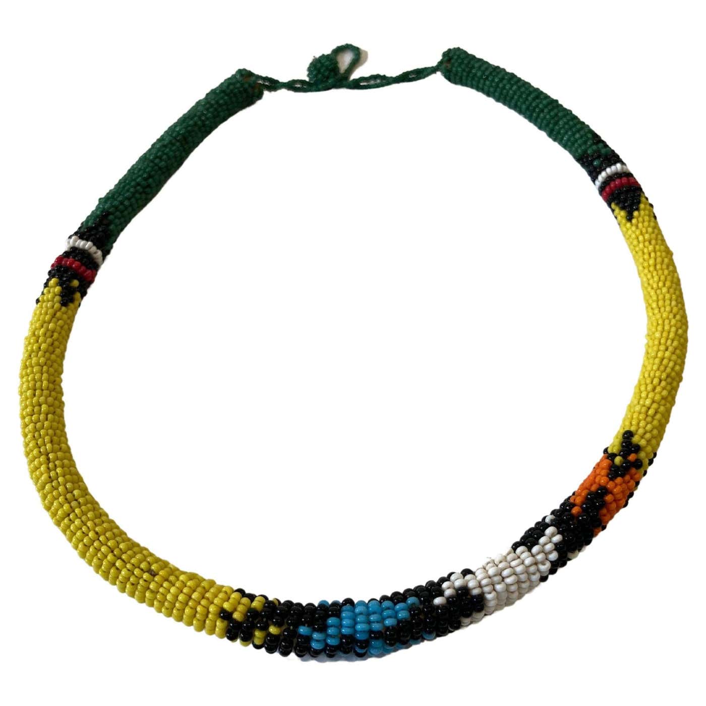 Vintage African Urembo Beaded Necklace Choker Kenya For Sale at 1stDibs
