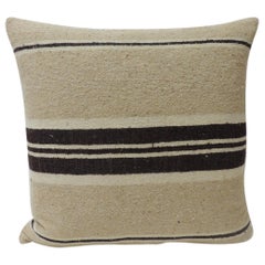 Vintage African Woven Tribal Artisanal Textile Decorative Square Pillow