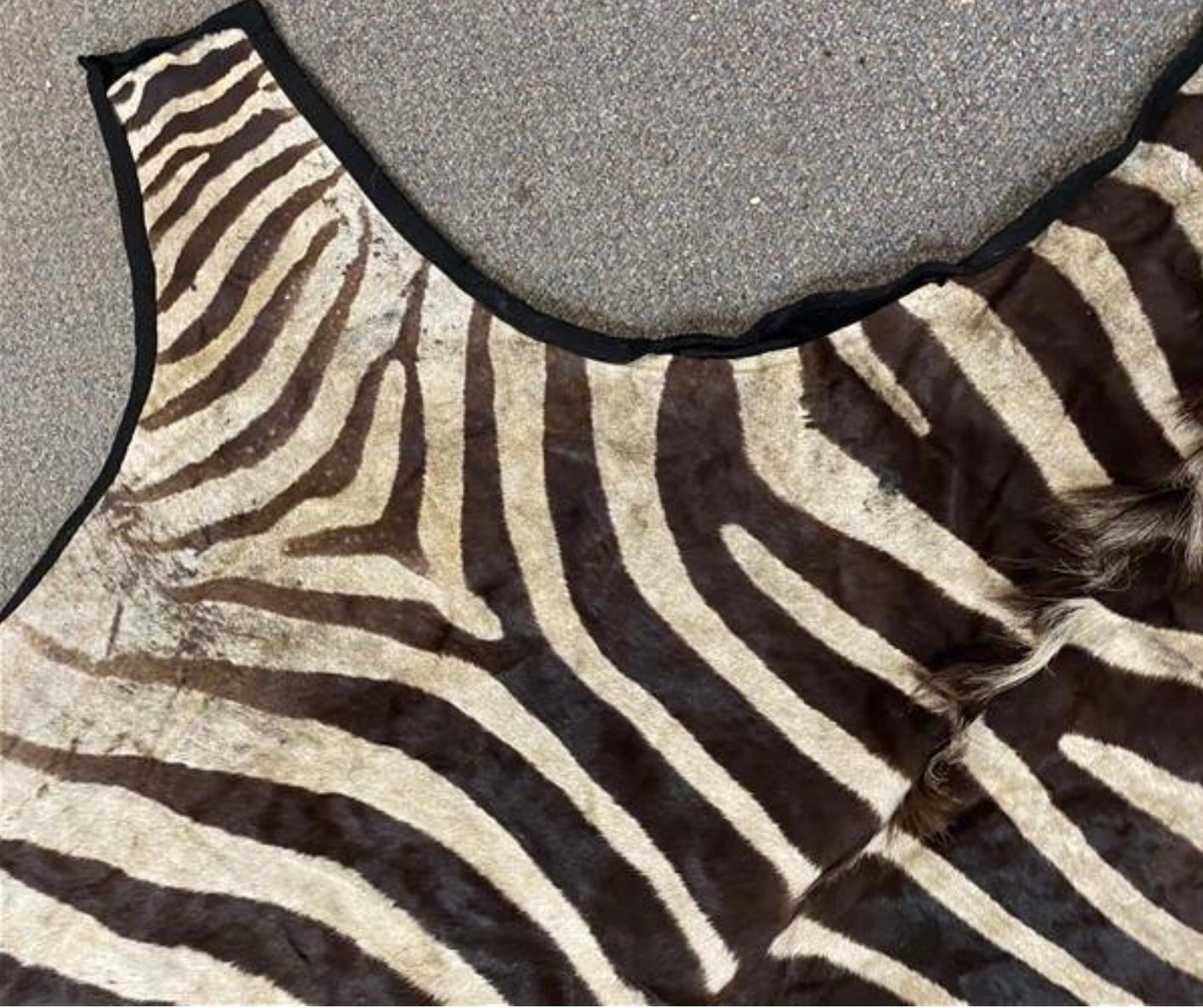 20th Century Vintage African Zebra Hide Rug