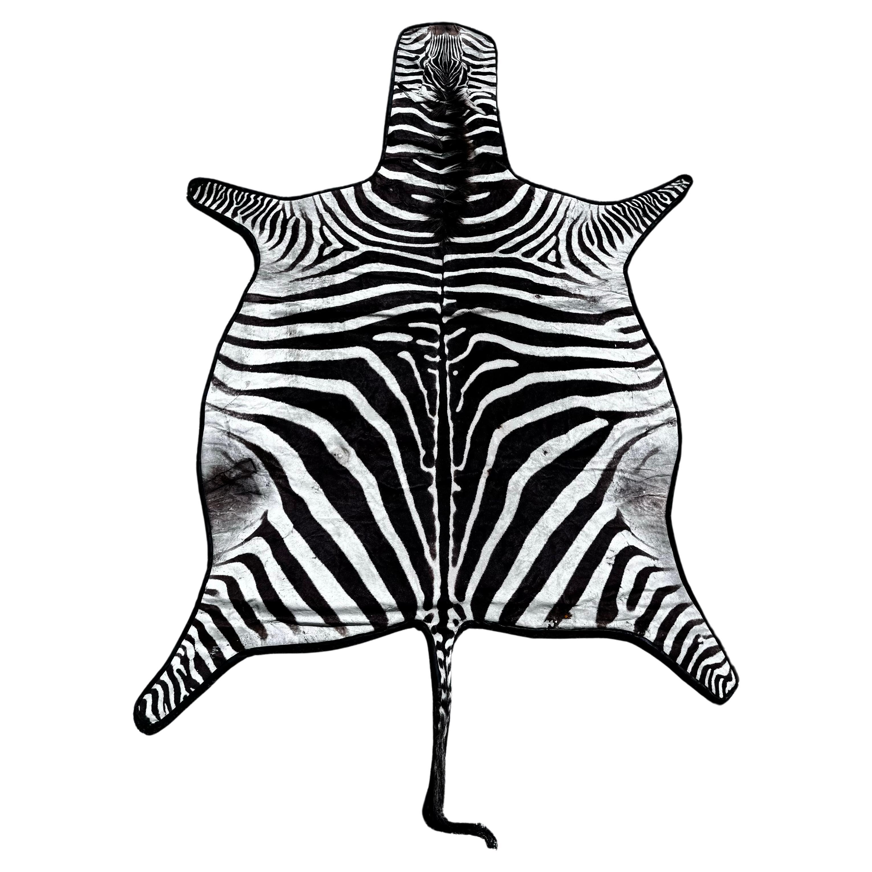Vintage African Zebra Hide Rug For Sale