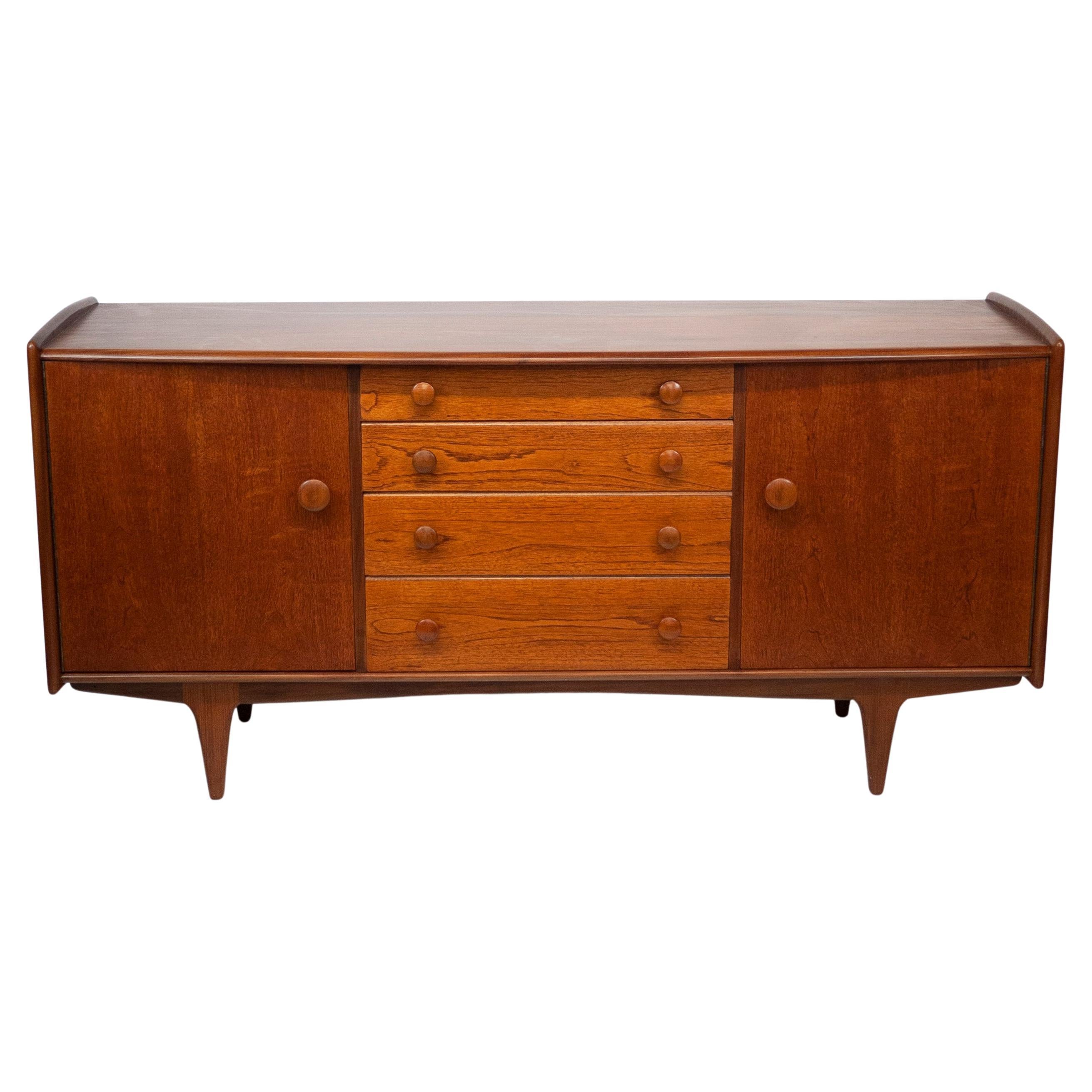 Low Teak Sideboard by A. Younger Ltd. Newly Refinished For Sale at