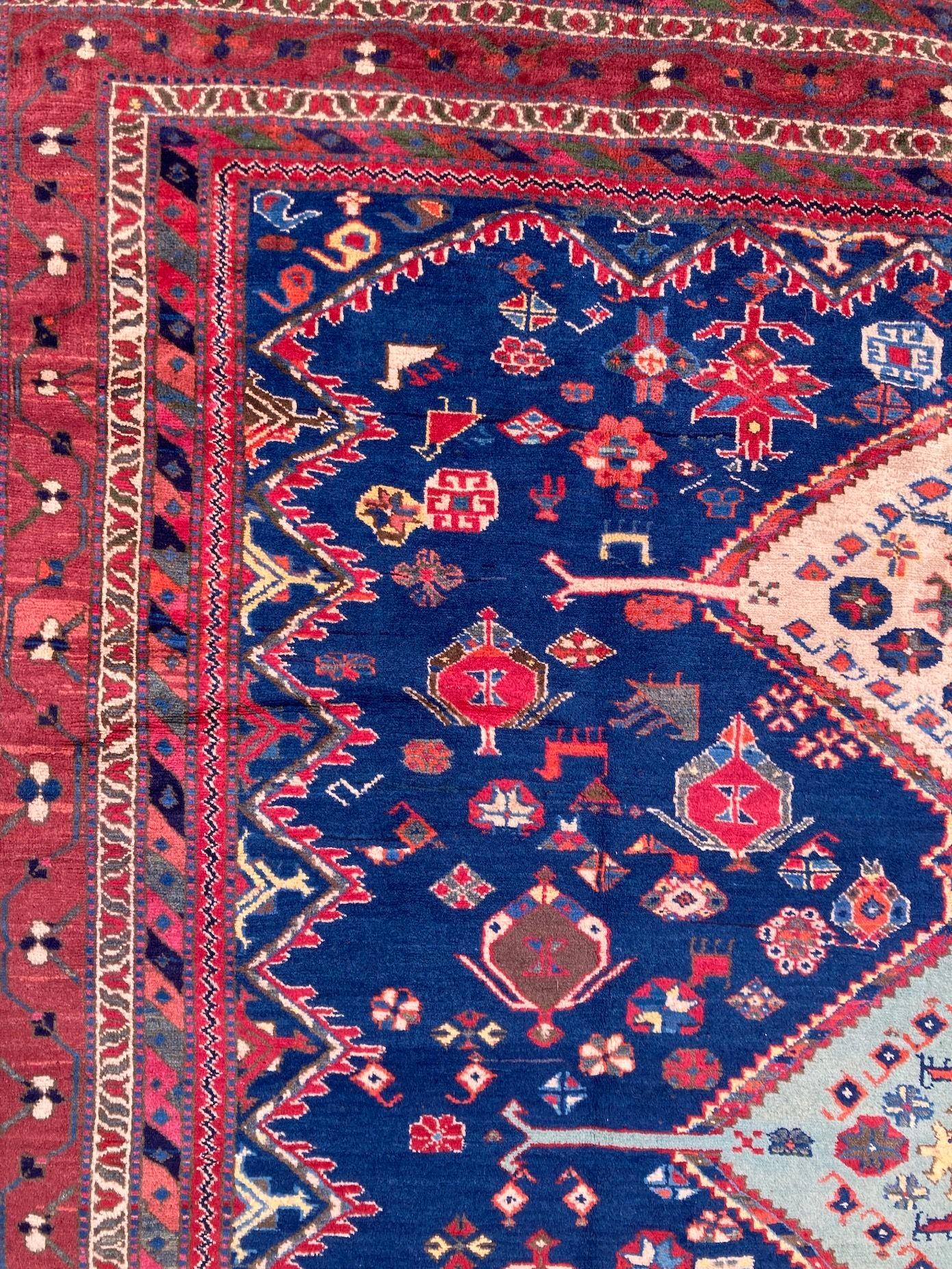 Afshar-Teppich im Vintage-Stil 2,92 m x 2,03 m im Angebot 7