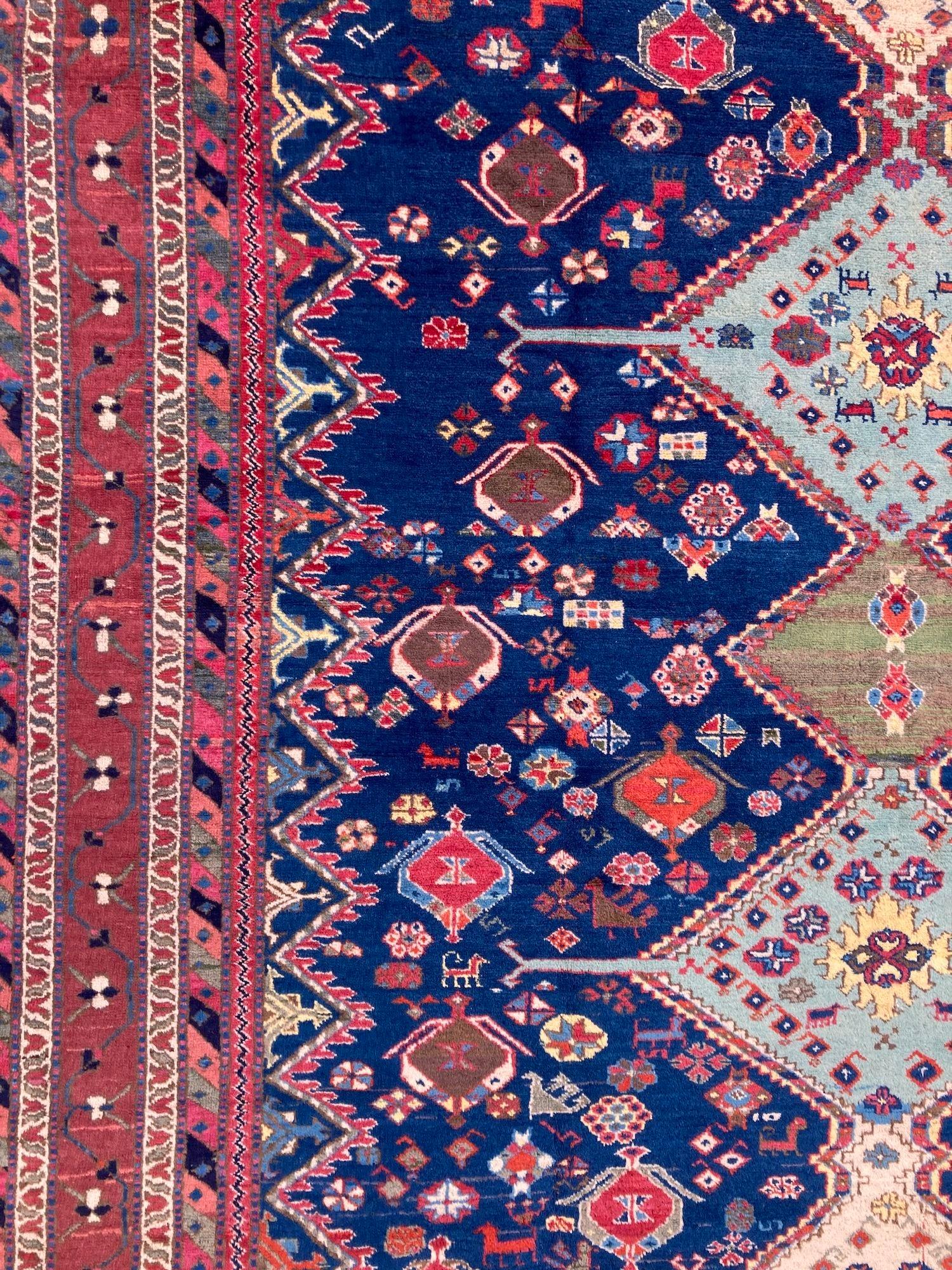 Vintage Afshar Carpet 2.92m x 2.03m For Sale 8