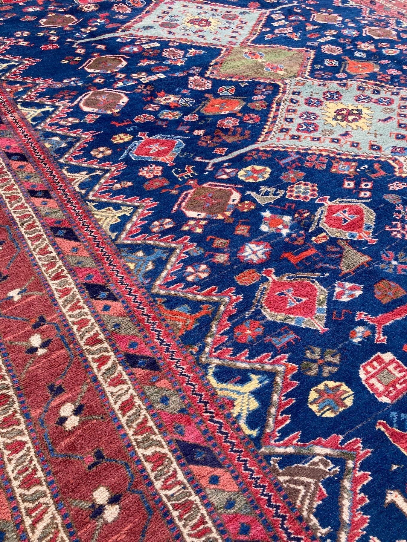 Vintage Afshar Carpet 2.92m x 2.03m For Sale 9