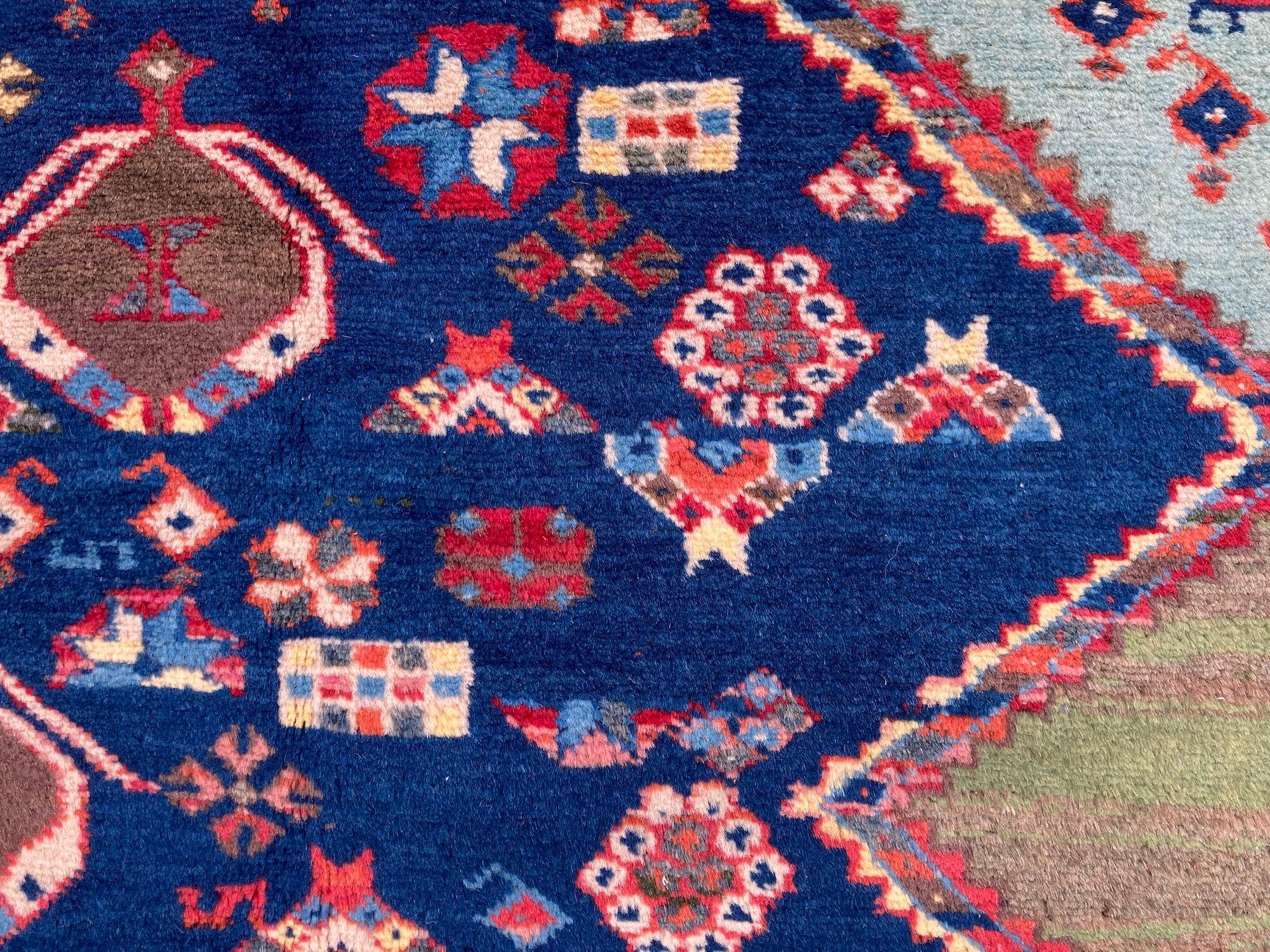 Vintage Afshar Carpet 2.92m x 2.03m For Sale 11