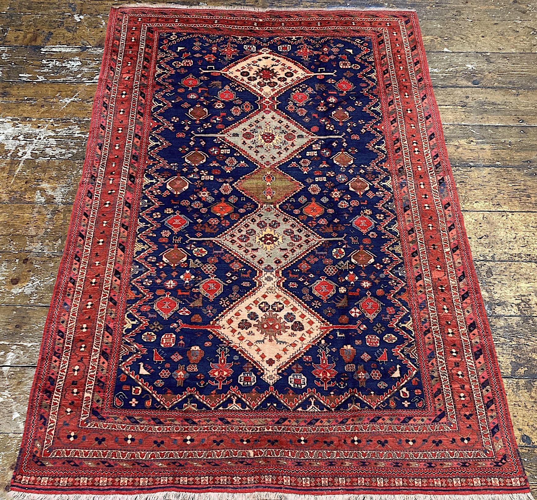 Metà XX secolo Tappeto Afshar vintage 2,92 m x 2,03 m in vendita
