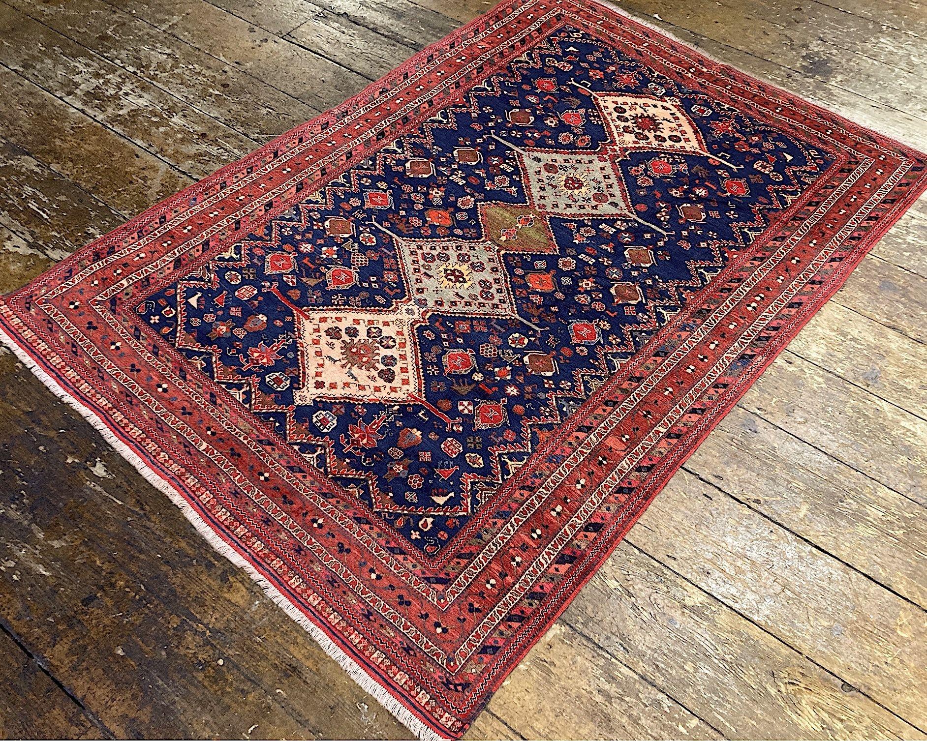 Wool Vintage Afshar Carpet 2.92m x 2.03m For Sale