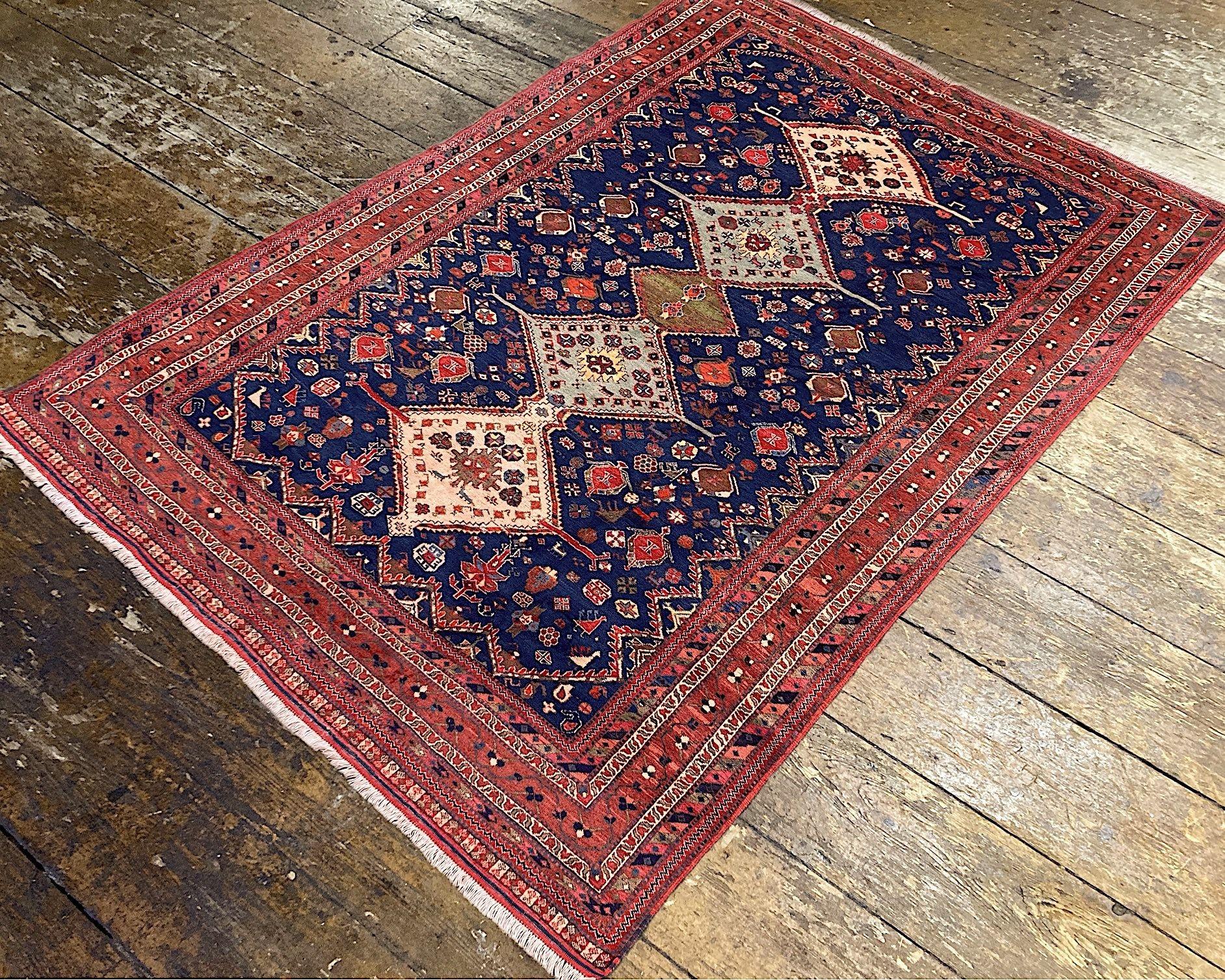 Lana Tappeto Afshar vintage 2,92 m x 2,03 m in vendita
