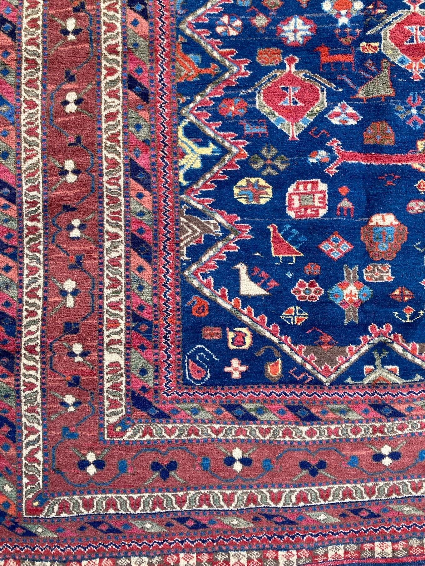 Vintage Afshar Carpet 2.92m x 2.03m For Sale 2