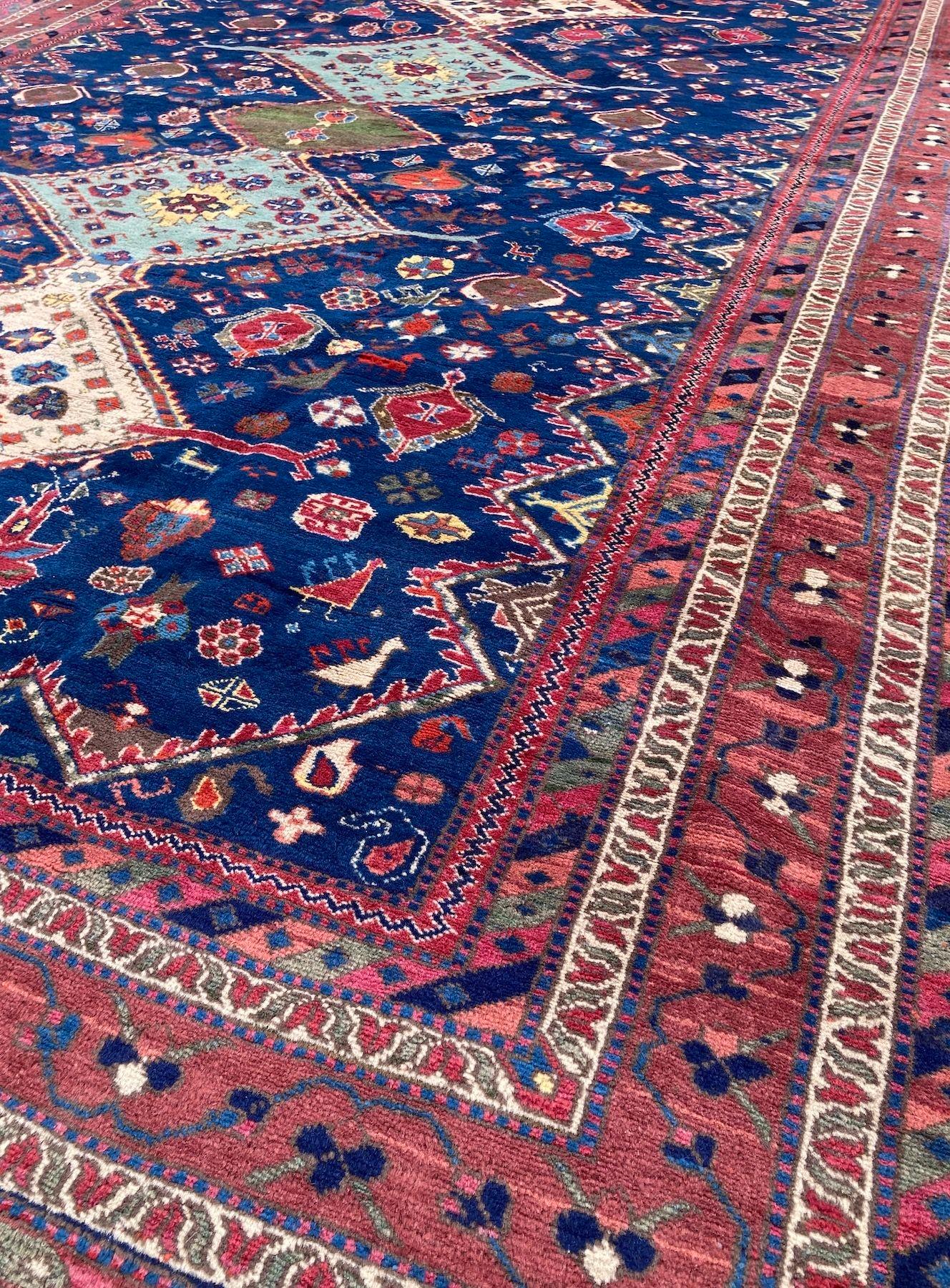 Vintage Afshar Carpet 2.92m x 2.03m For Sale 4