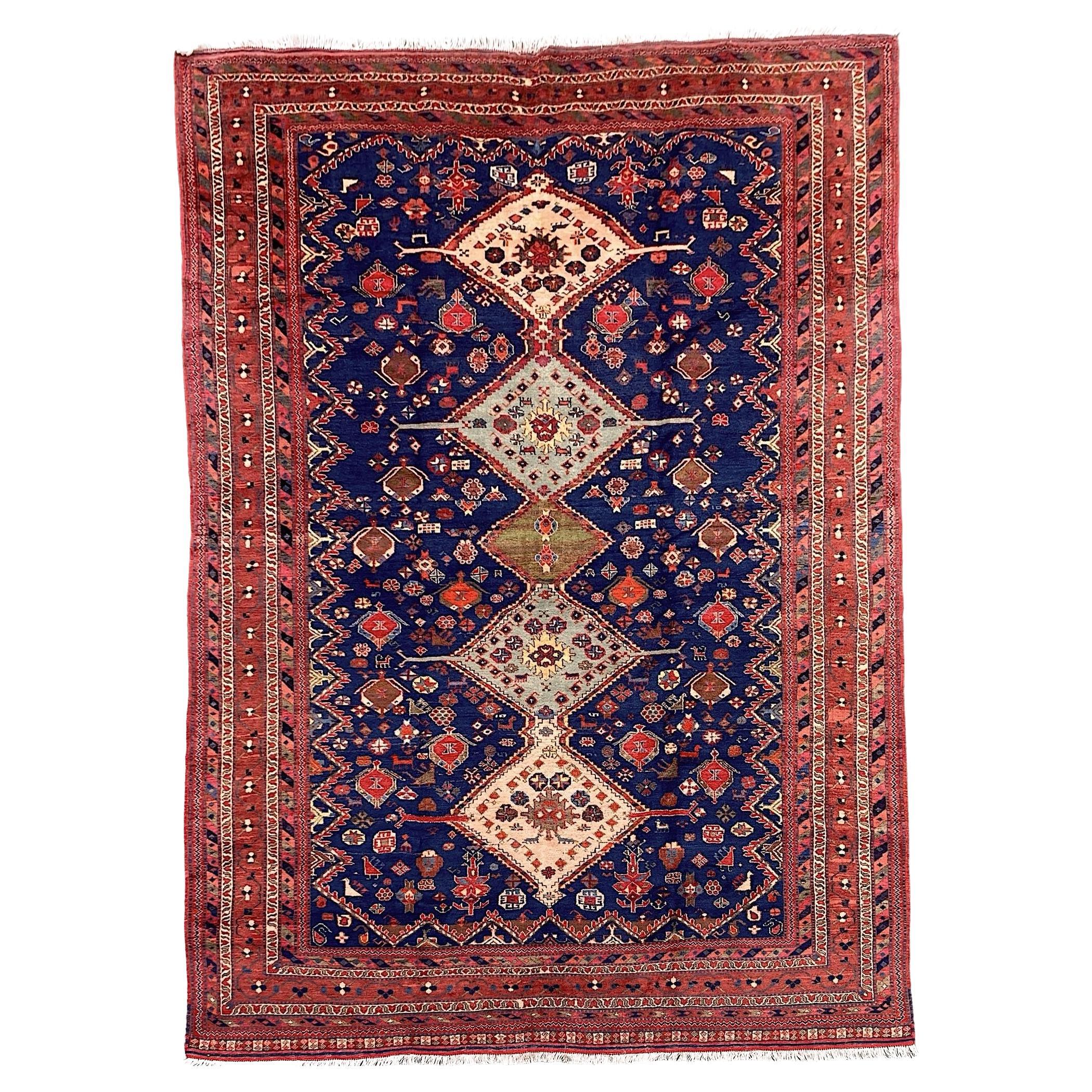 Afshar-Teppich im Vintage-Stil 2,92 m x 2,03 m im Angebot