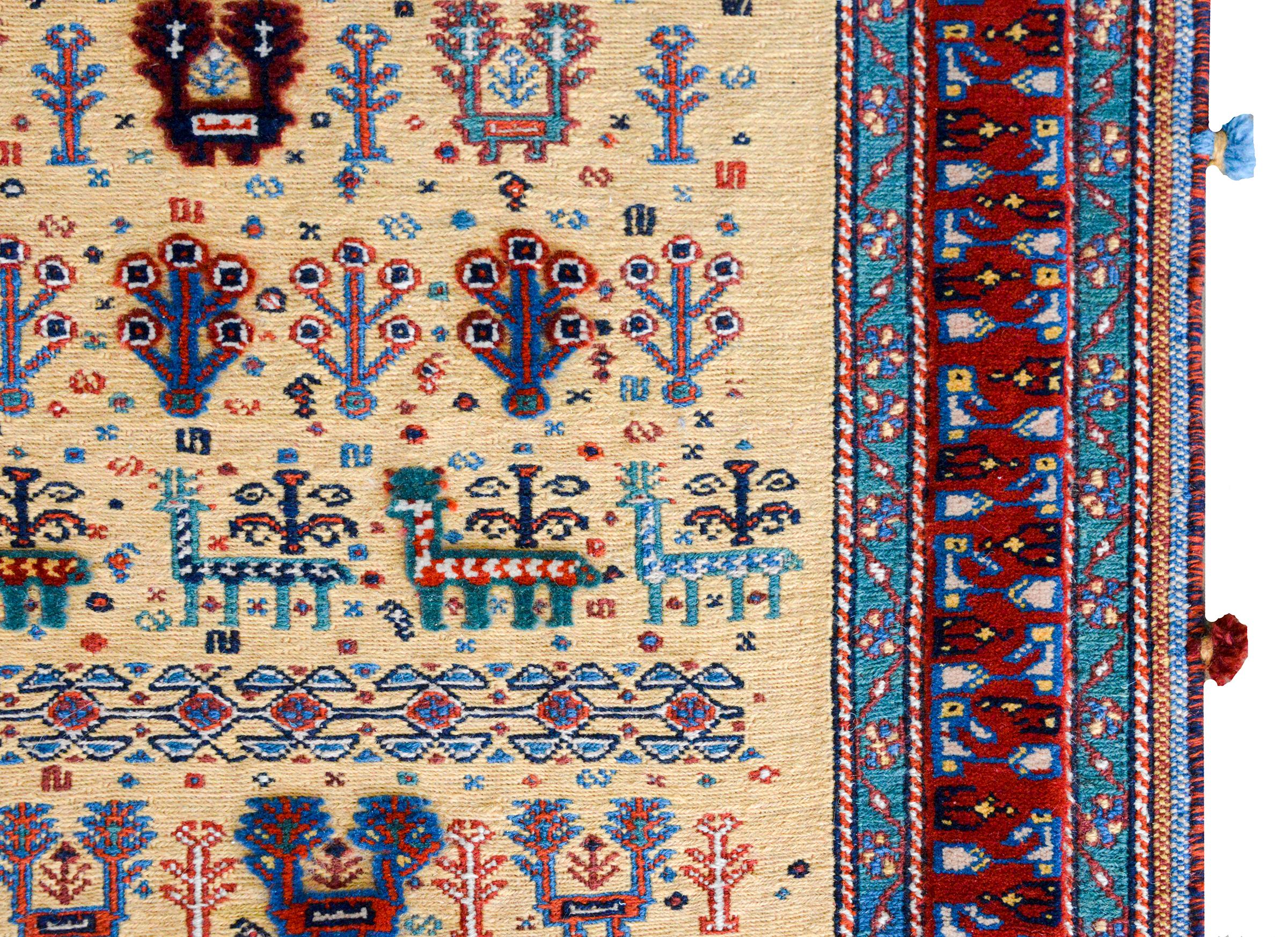 Laine Tapis vintage Afshar en vente