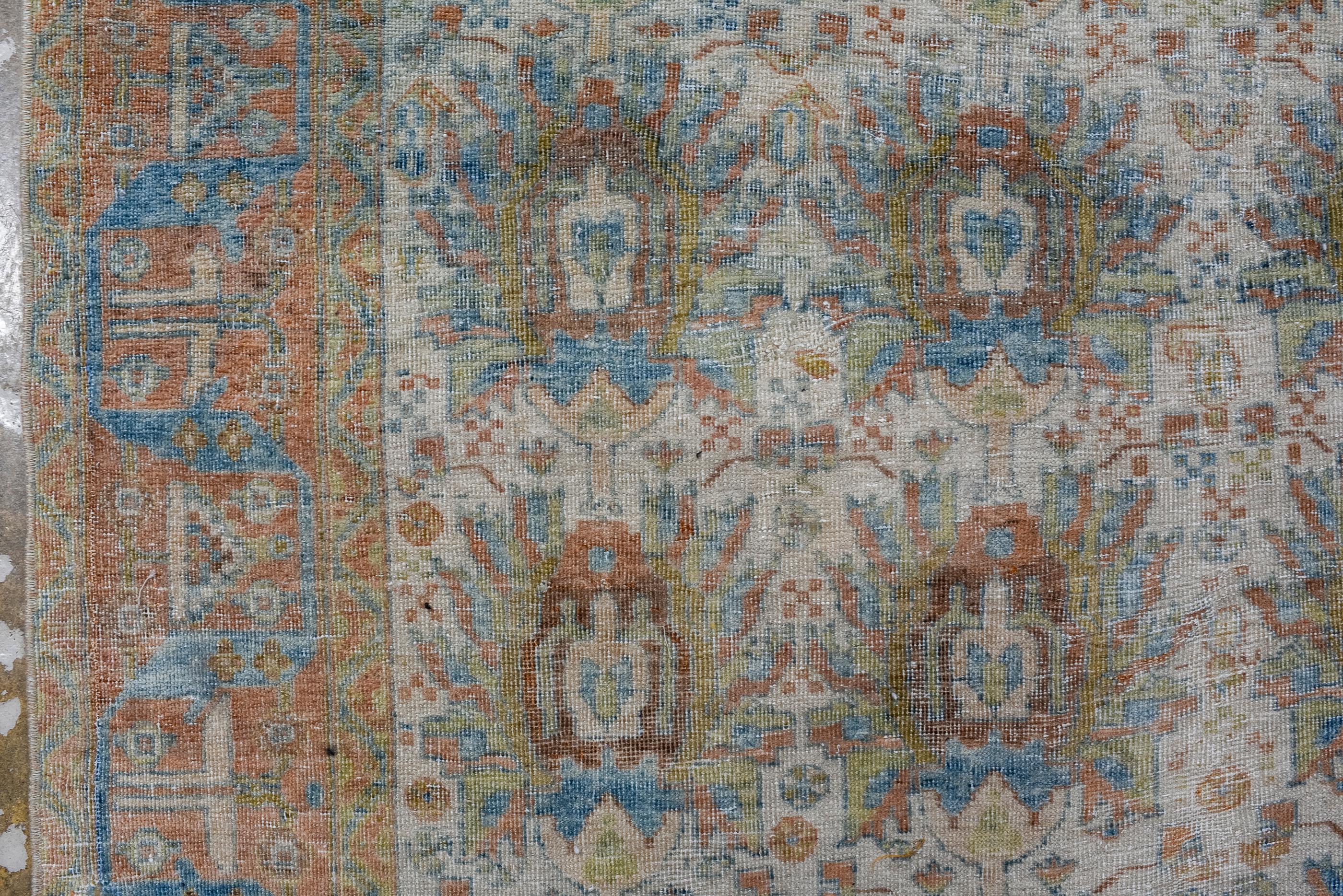 Vintage Afshar Rug with Allover Palmette Design and Denim Blue Details In Good Condition In New York, NY