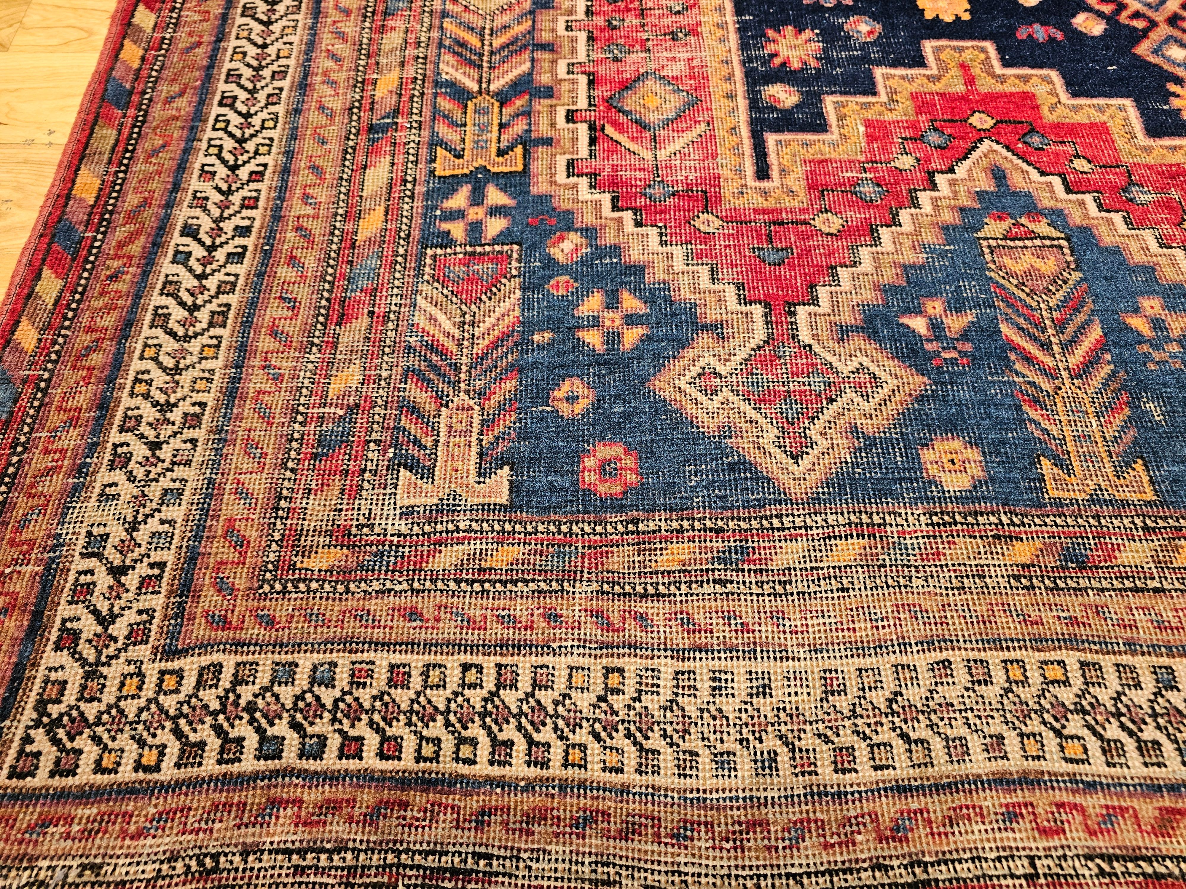 Afshar Stammeskunst-Teppich in geometrischem Muster, Vintage im Angebot 1