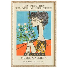 Vintage after Pablo Picasso Exhibition Poster in Antique Frame, France, 1956