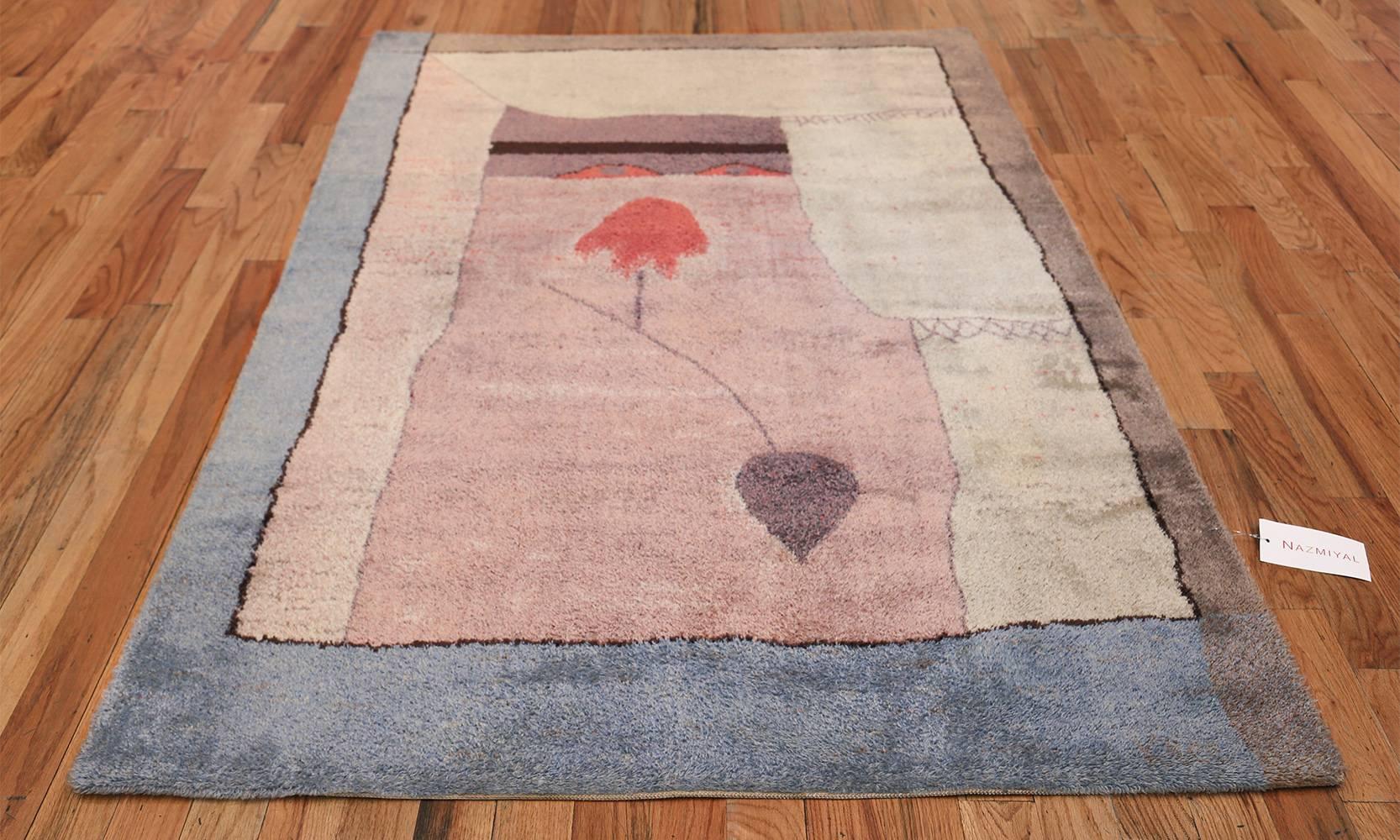 Breathtaking vintage After Paul Klee Arab song Scandinavian Ege Art Line rug, country of origin / rug type: Denmark, date circa 1994

 In 1938, Mads Eg Damgaard had a vision for what is today the number one flooring company in Europe, for those with
