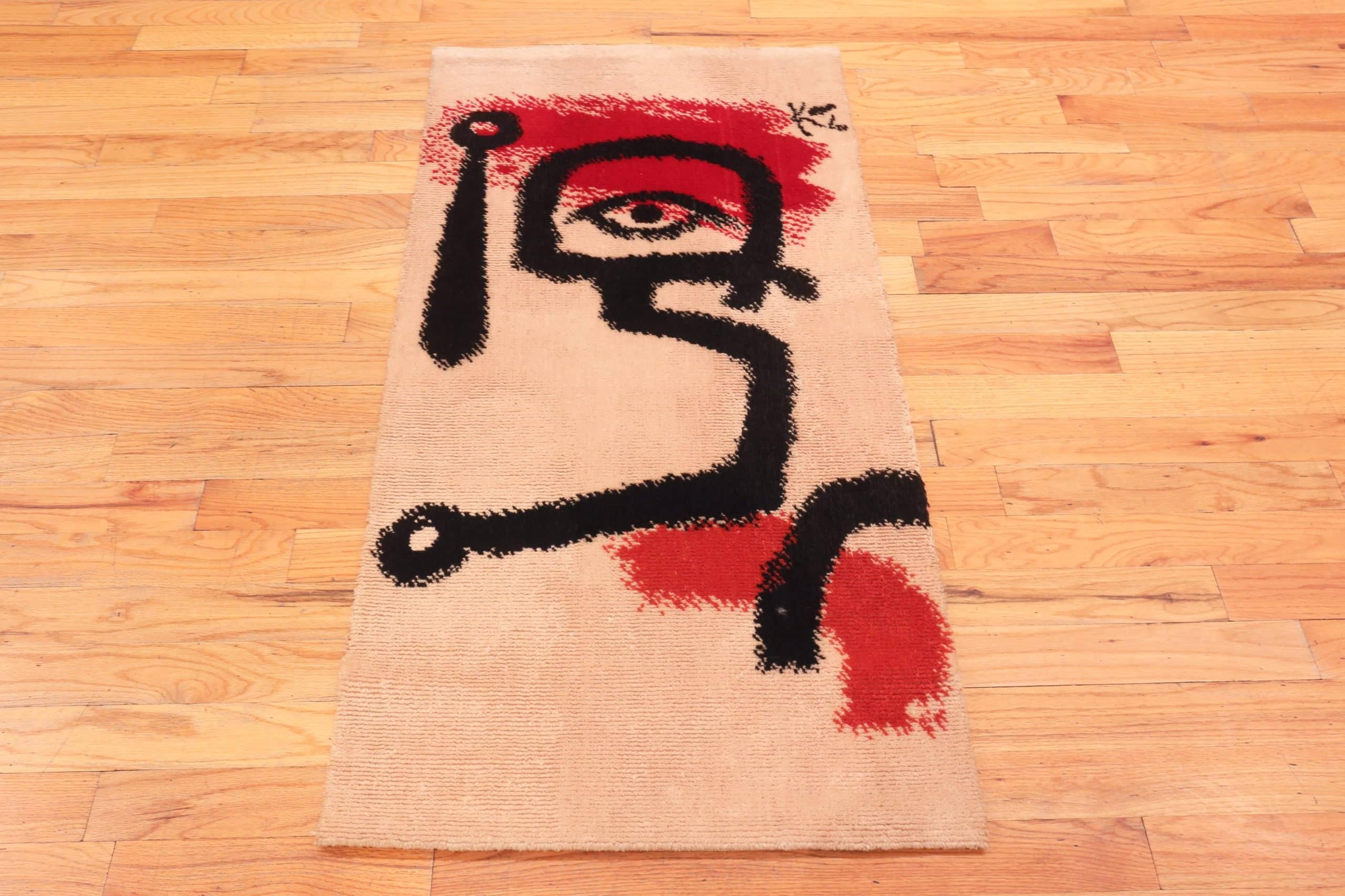 Hand-Knotted Vintage Paul Klee Rug “Little Drummer Boy”.2 ft 6 in x 4 ft 10in For Sale