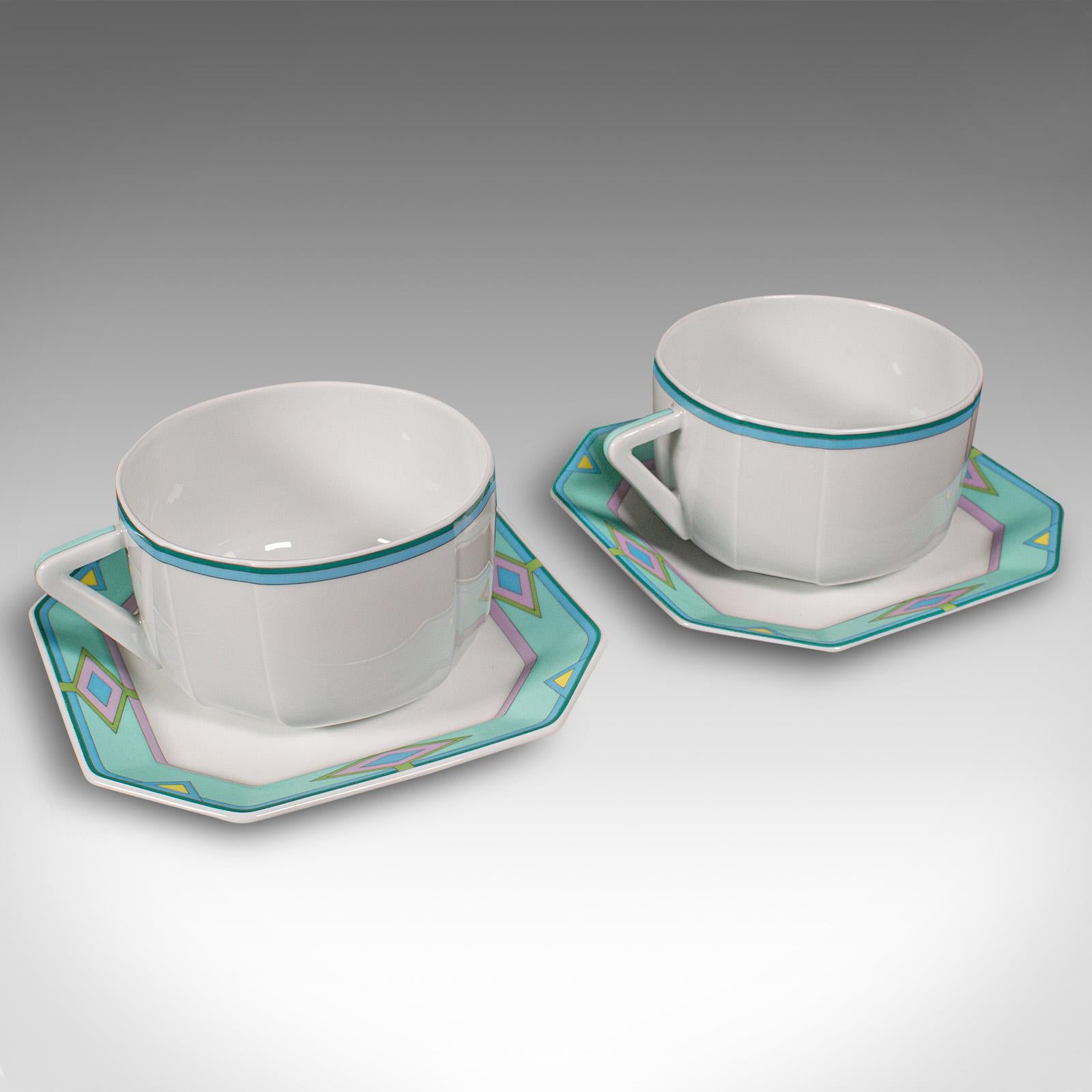Vintage Afternoon Tea Set, French, Ceramic, Serving Tray, Cups, Art Deco Taste For Sale 1