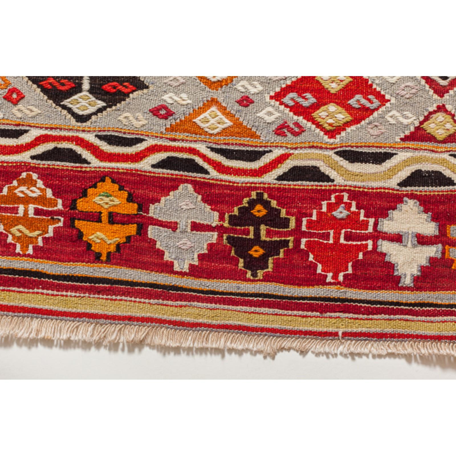 Hand-Woven Vintage Afyon Kilim Western Anatolian Rug Old Turkish Carpet For Sale