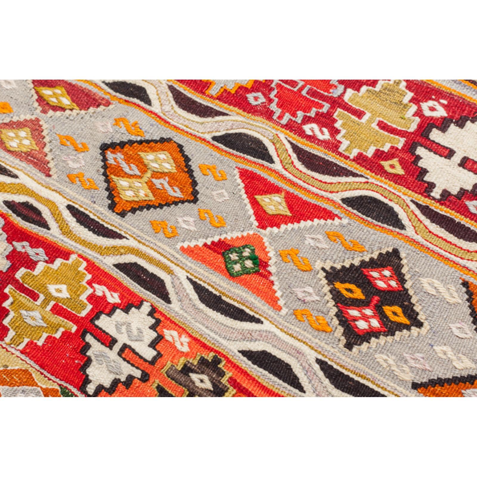 Afyon-Kelim West Anatolischer Teppich im Vintage-Stil, alter türkischer Teppich (Wolle) im Angebot