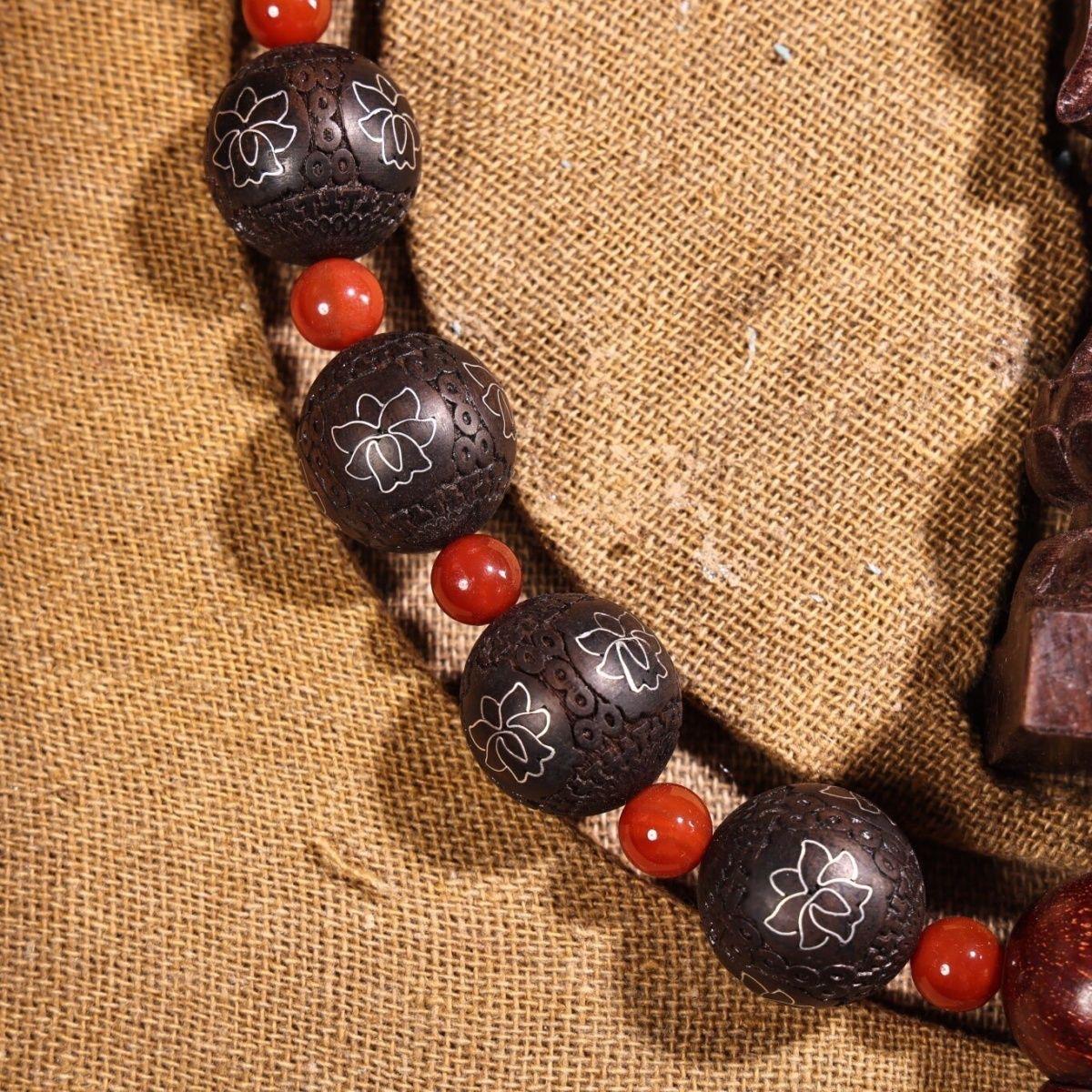 Vintage Agarwood Armband mit Buddha-Anhänger-Handcrafted spirituellen Schmuck 4