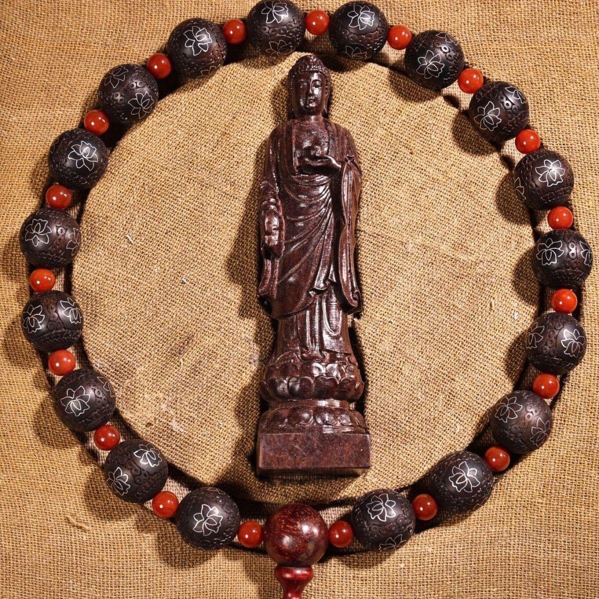 Vintage Agarwood Armband mit Buddha-Anhänger-Handcrafted spirituellen Schmuck 2