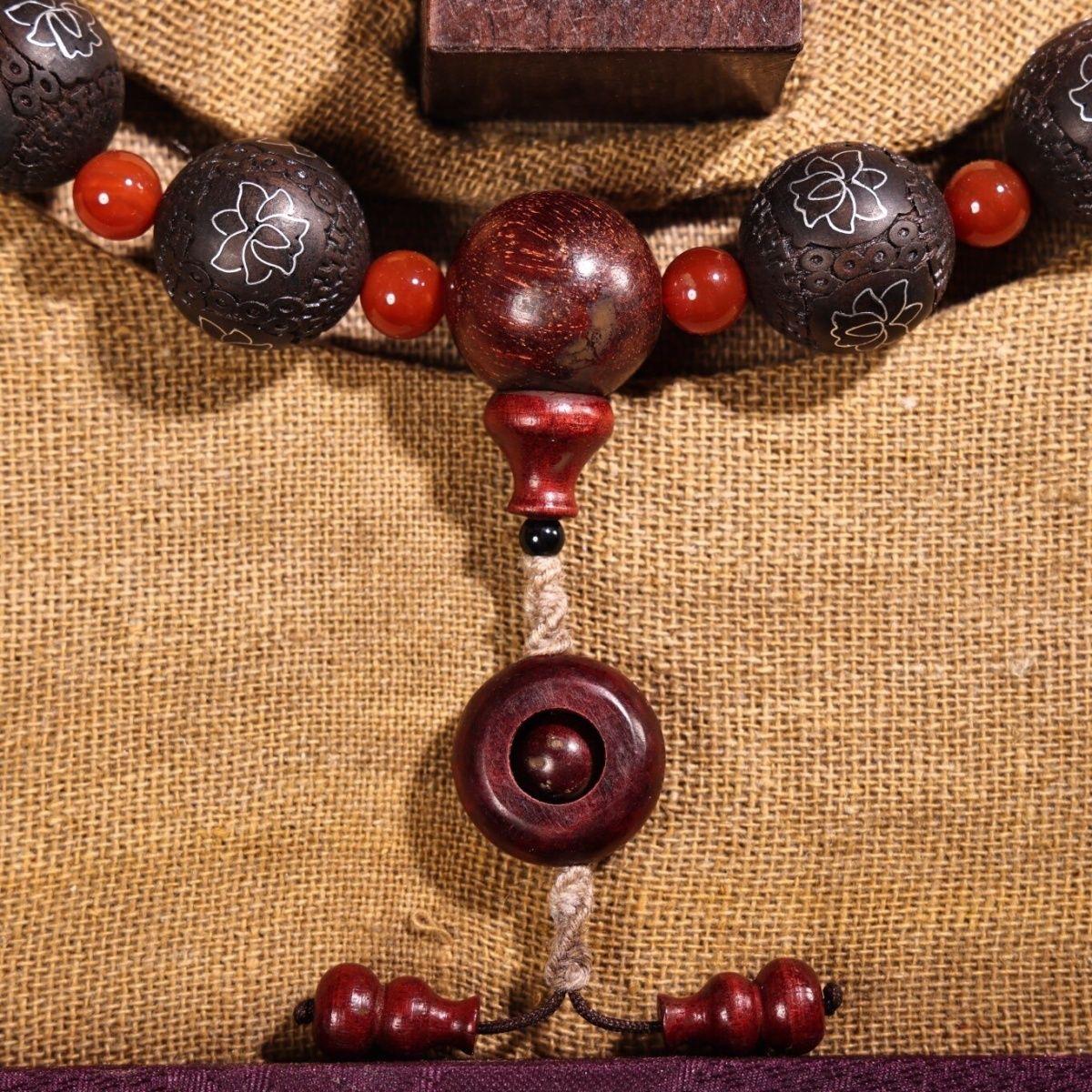 Vintage Agarwood Armband mit Buddha-Anhänger-Handcrafted spirituellen Schmuck 3