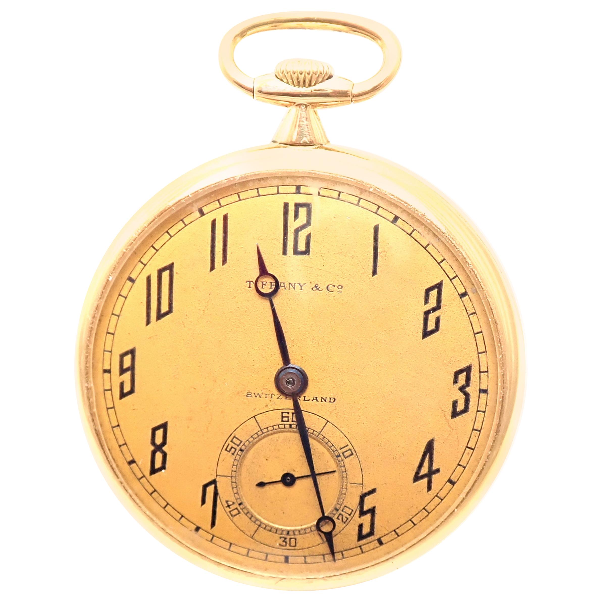 Vintage Agassiz W & Co Made for Tiffany & Co Yellow Gold Pocket Watch