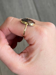 Vintage Agate and 9 Carat Gold Ring