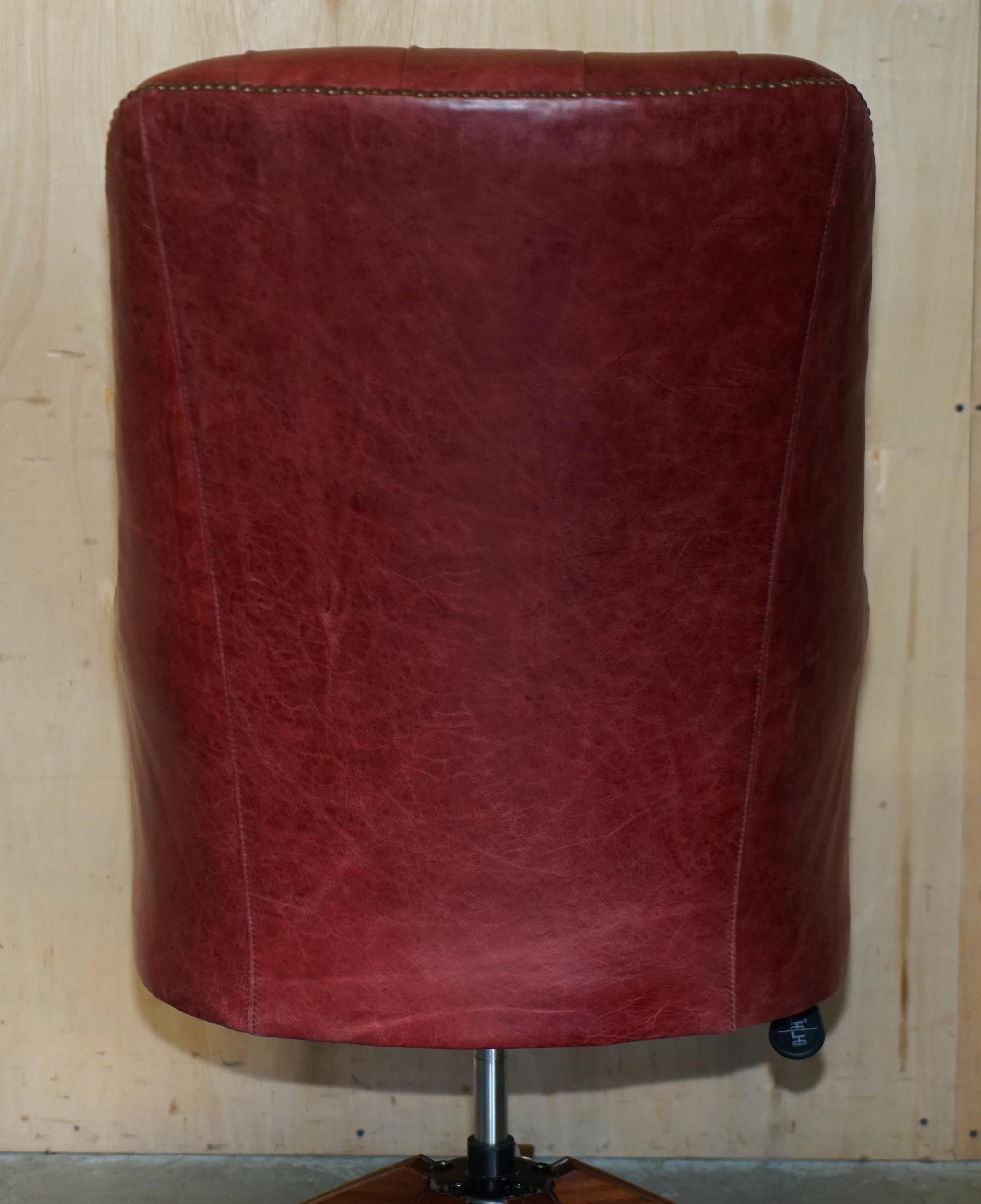 ViNTAGE AGED OXBLOOD LEATHER DIRECTOR'S CAPTAINS OFFICE CHESTERFIELD ARMCHAIR For Sale 7
