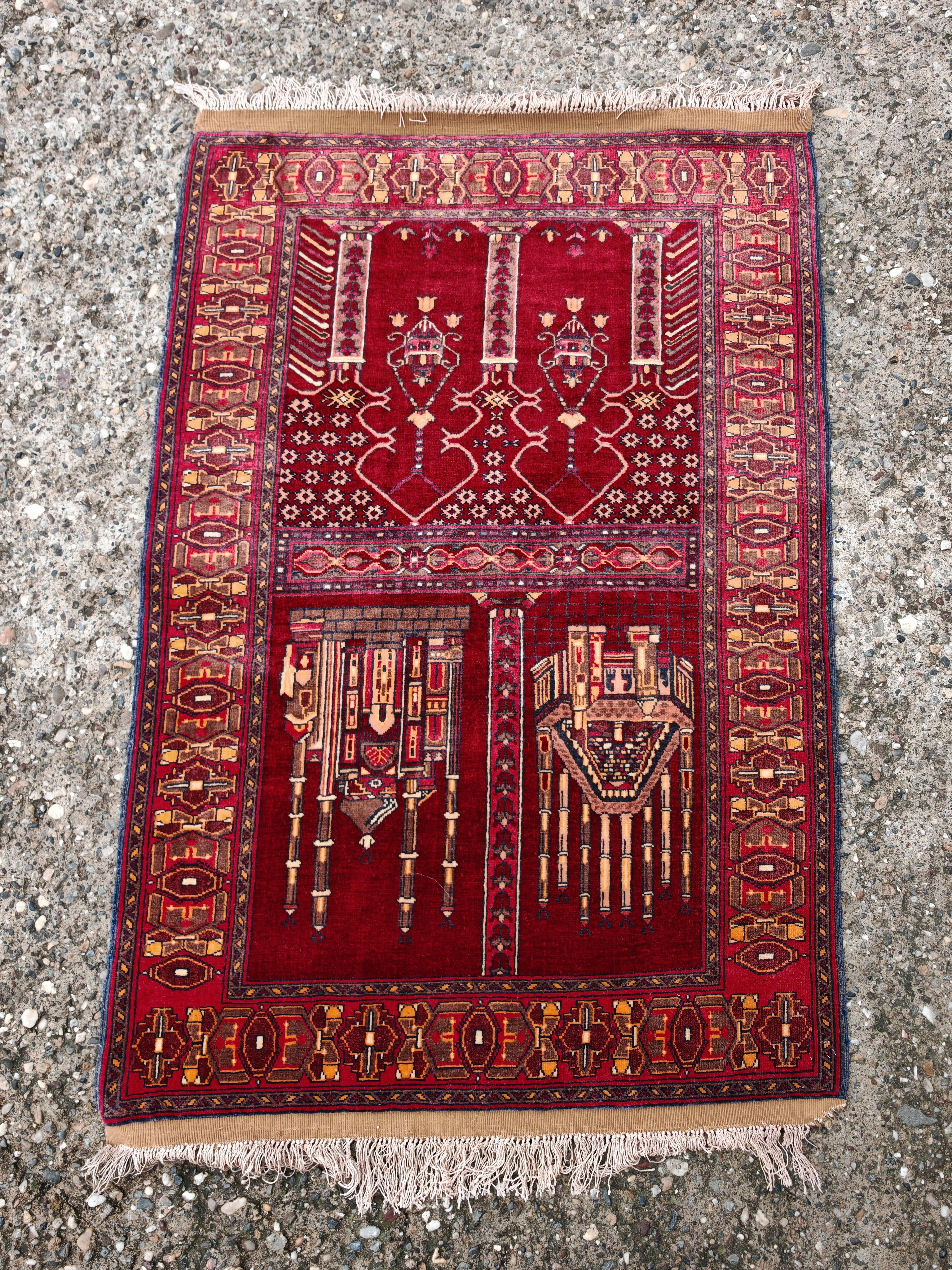 Vintage By Knots Rugs avec motifs islamiques, noué à la main en Afghanistan en vente 6