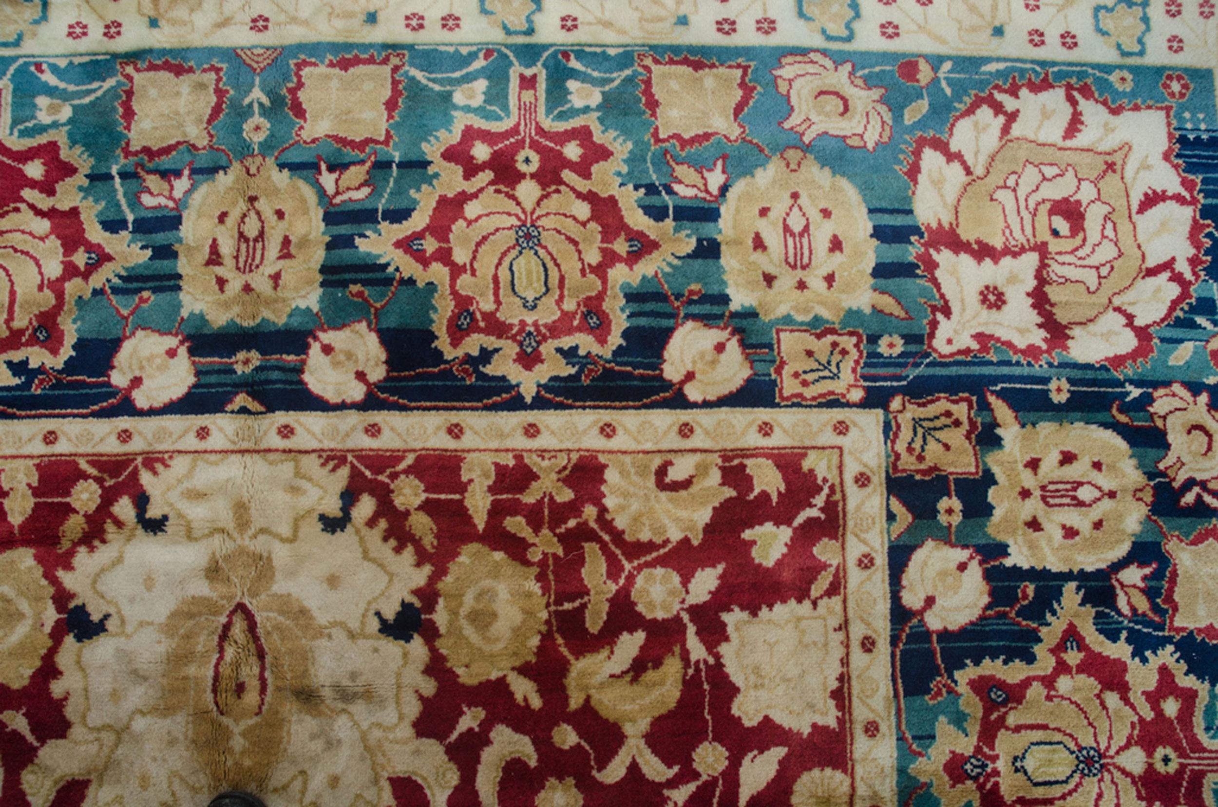 Vintage Agra Carpet, India For Sale 1