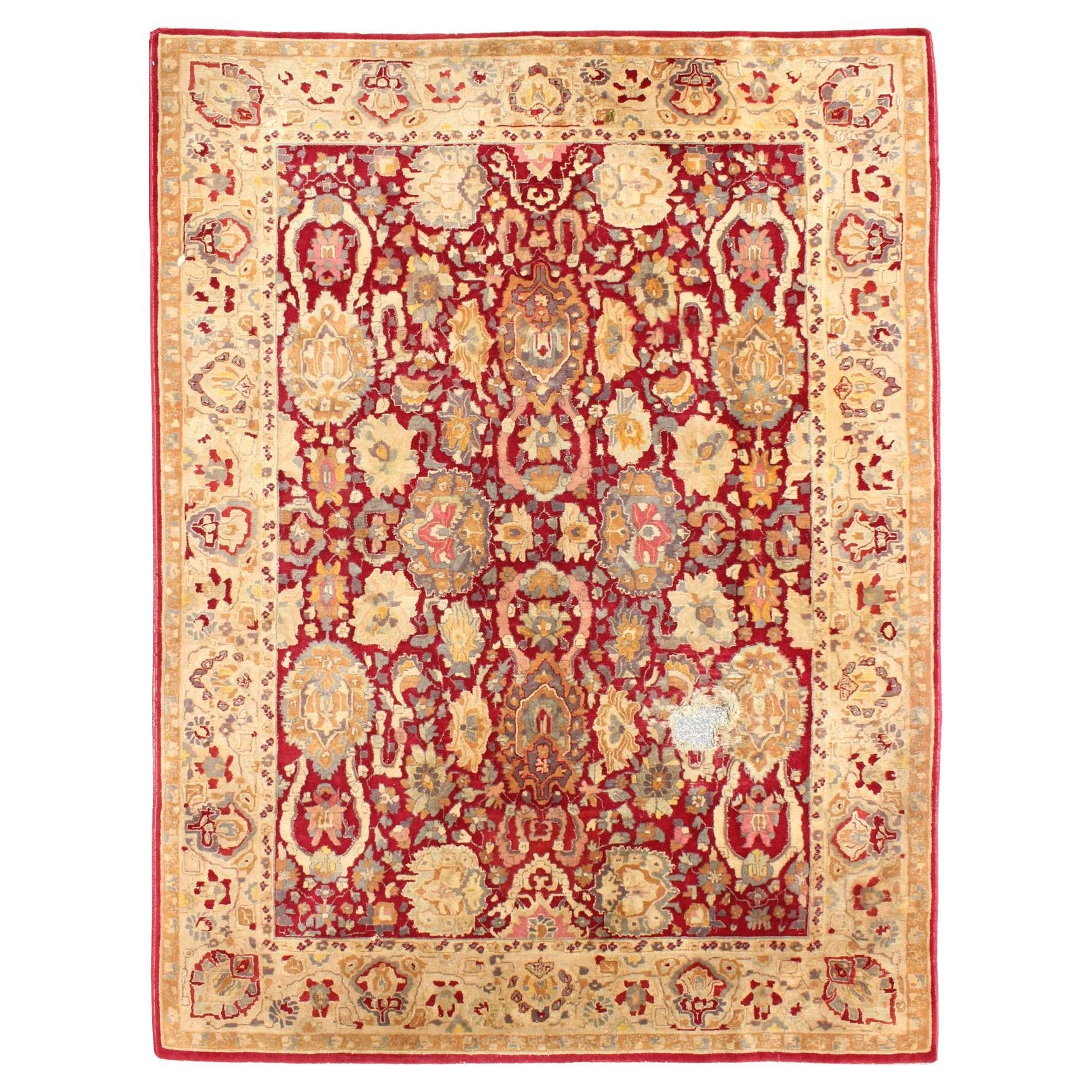 Bauhaus-Teppich, inspiriert von der Agra-Tradition des 18. Jahrhunderts    6'7 x 9'5 im Angebot