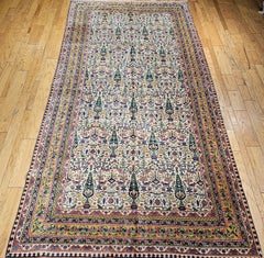 Vintage Indian Agra Rug, Hand-Knotted Wool, Tree of Life Design, 1920s, 8' x 15'