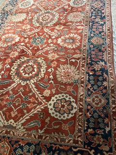 Tapis Agra noué à la main dans des teintes rouille et des tons chauds